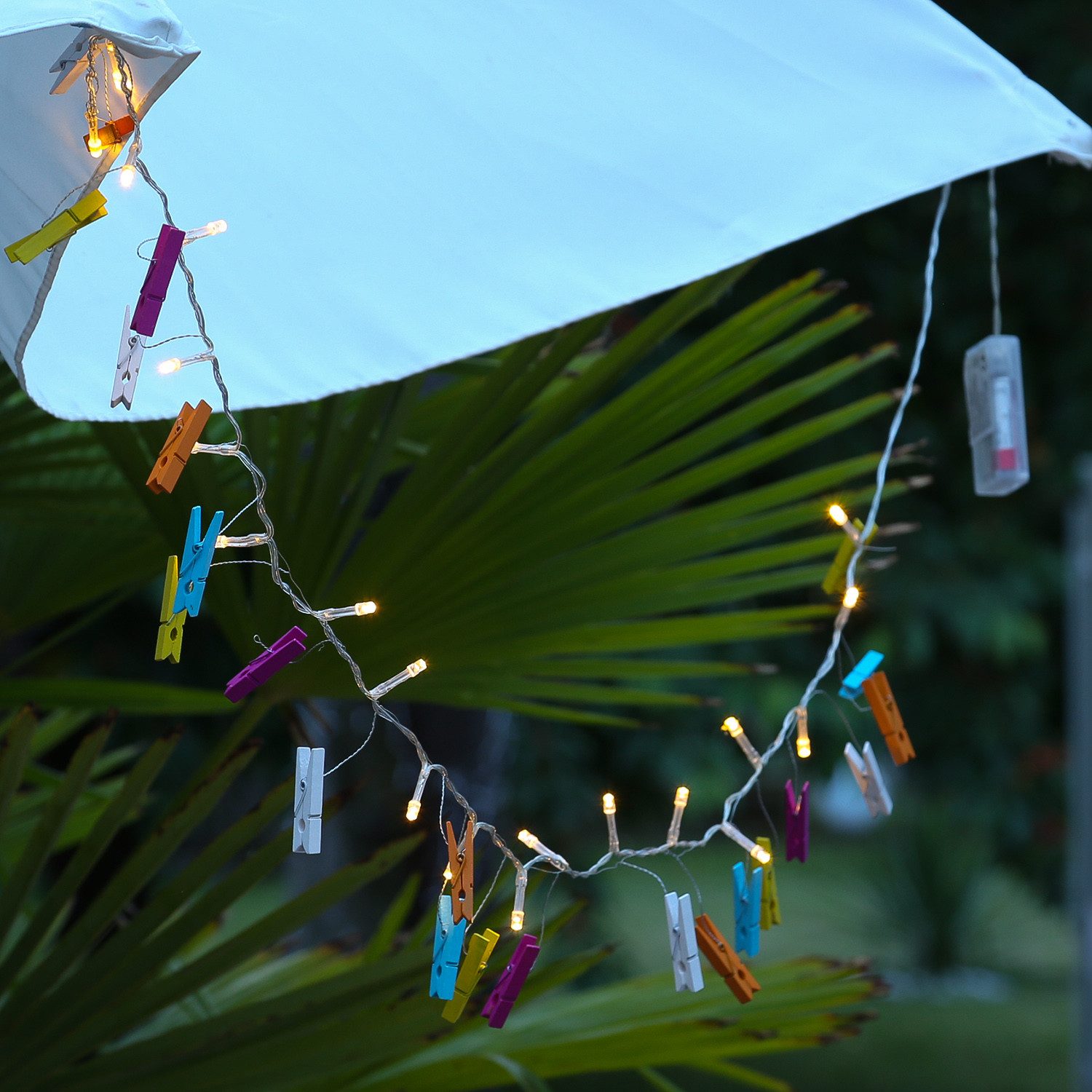 MARELIDA LED-Lichterkette LED Clip Lichterkette 24 Wäscheklammern 20 LED 0,96m Batterie bunt, 20-flammig