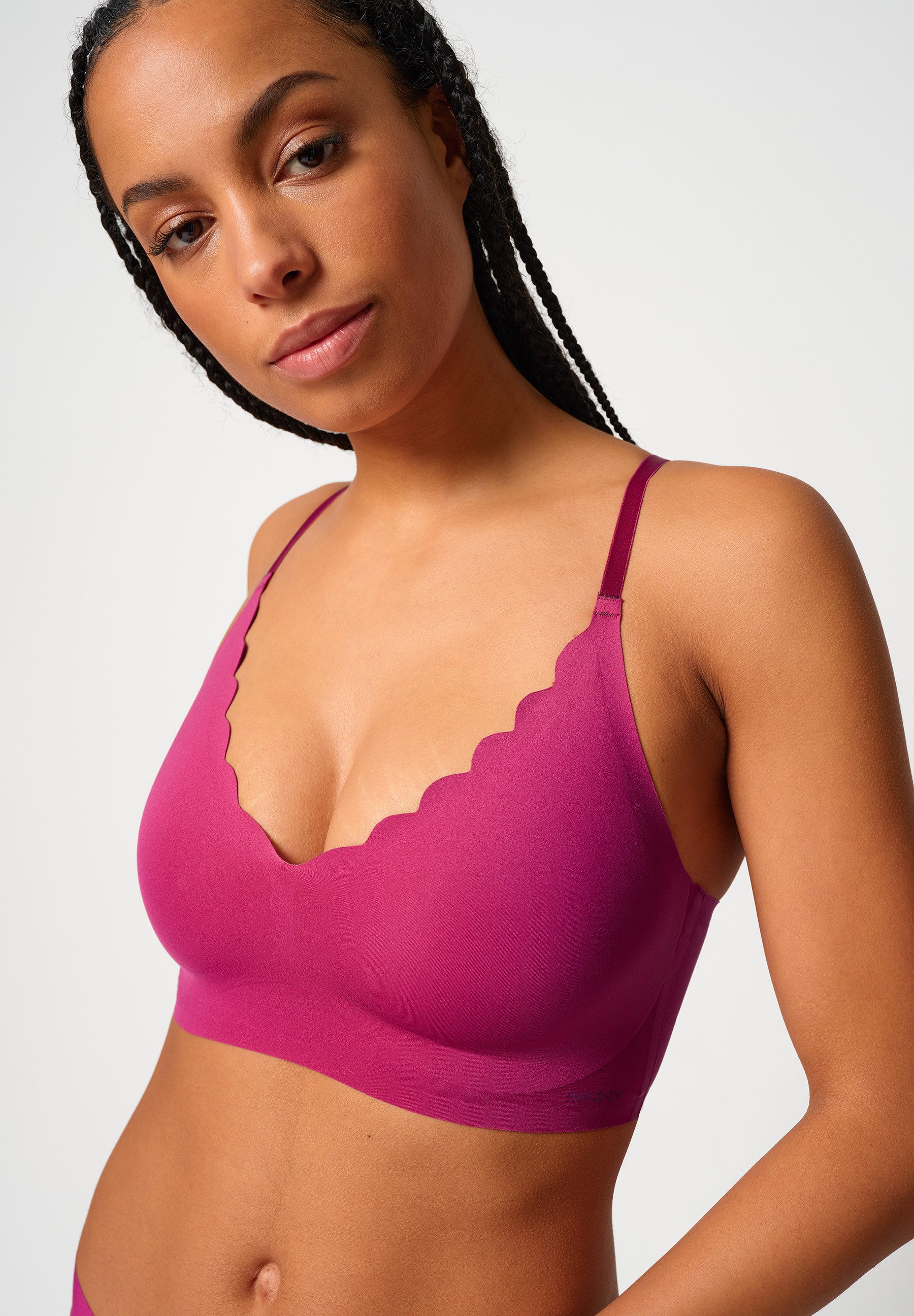 Skiny Bustier Micro Essentials herausnehmbare Pads, nahtlos, V-Ausschnitt, ohne Bügel