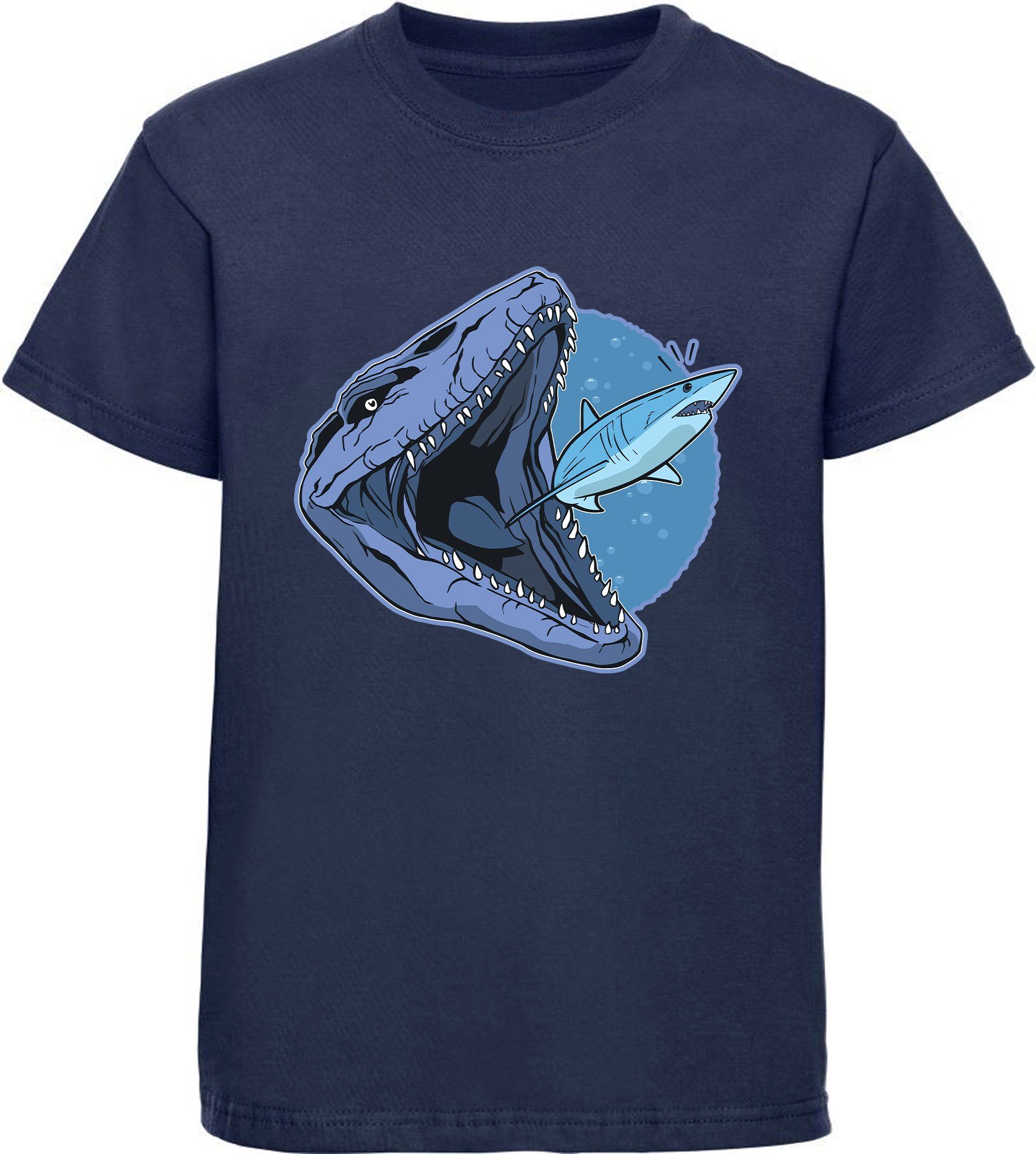 T-Shirt bedrucktes Kinder T-Shirt Mosasaurus der Hai frisst