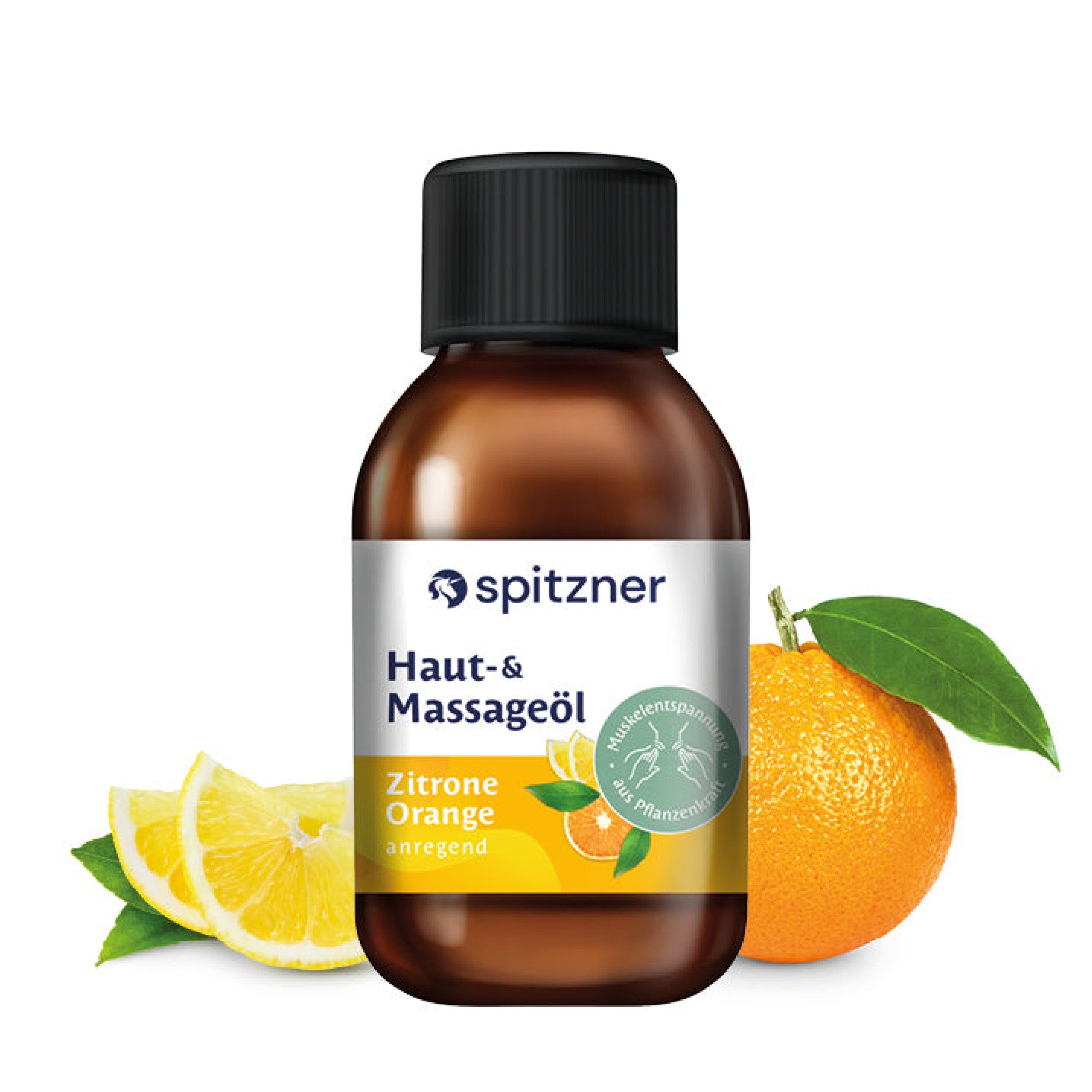 Spitzner Massageöl Spitzner Haut- und Massageöl Zitrone Orange 200 ml anregendes