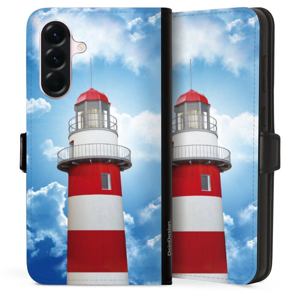 DeinDesign Handyhülle Leuchtturm Wolke Himmel Leuchtturm, Samsung Galaxy A56 5G Hülle Handy Flip Case Wallet Cover