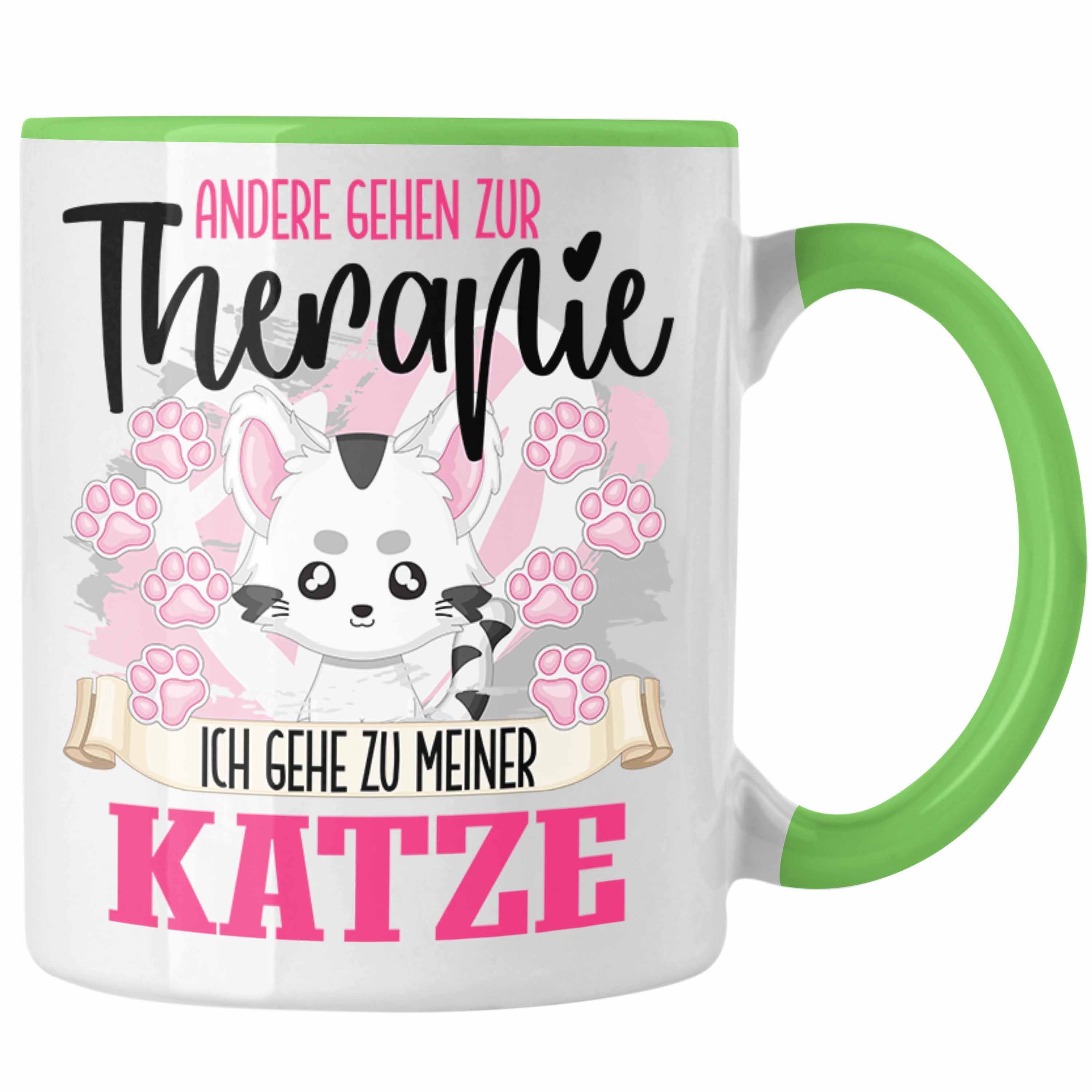 Trendation Tasse Trendation - Katze Tasse Geschenk für Katzen Mama Katzenbesitzerin The Grün