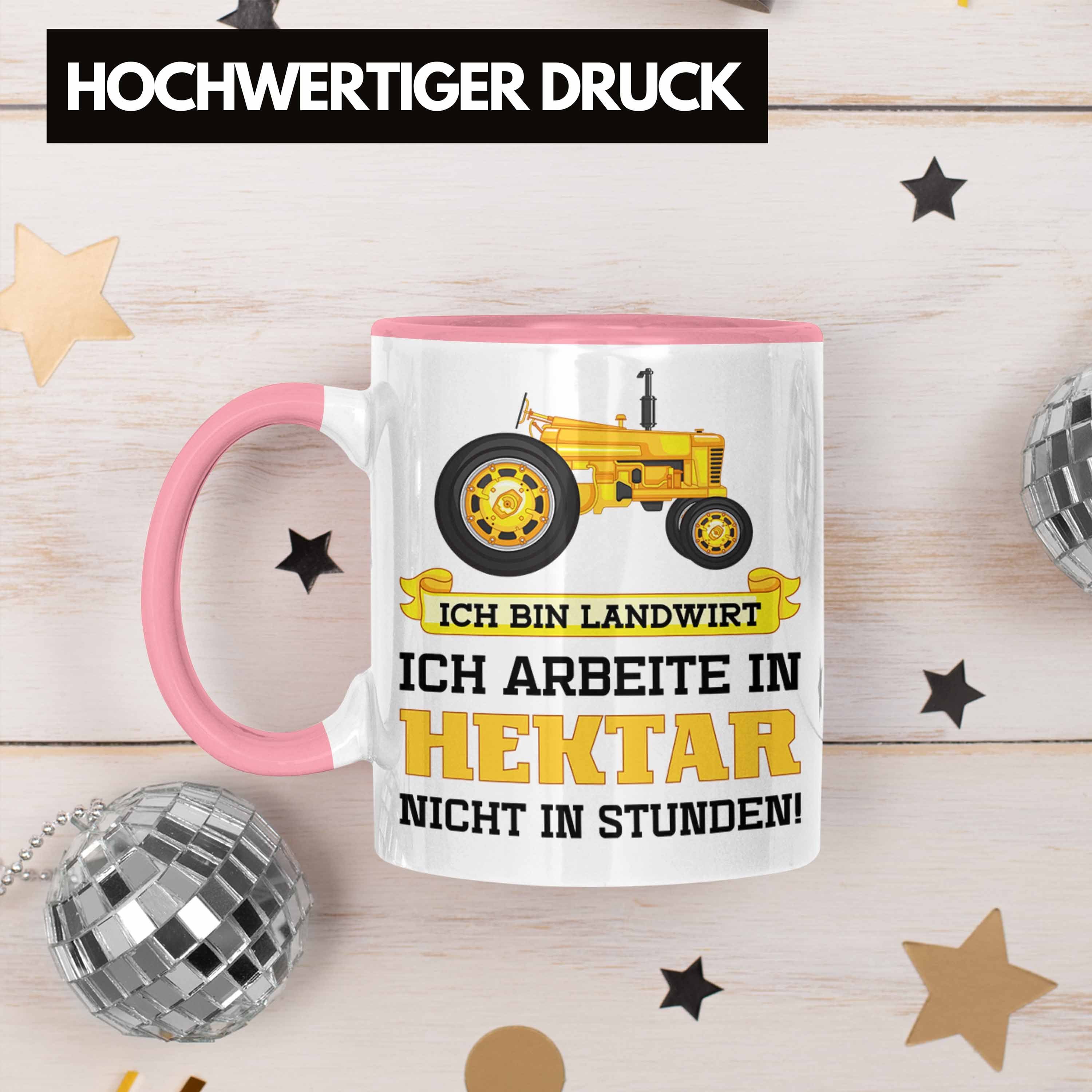 Trendation Geschenke Männer Kaffeetasse Landwirtschaft Geschenk Tasse Trendation Spruch Landwirt Traktor - Tasse für Rosa