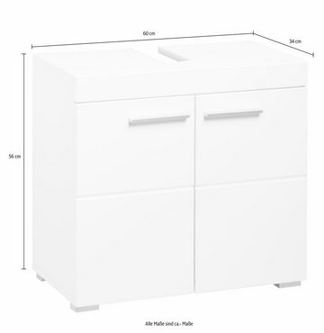 INOSIGN Waschbeckenunterschrank Avena Höhe 56 cm, Badezimmerschrank mit 2 Türen und Aussparung