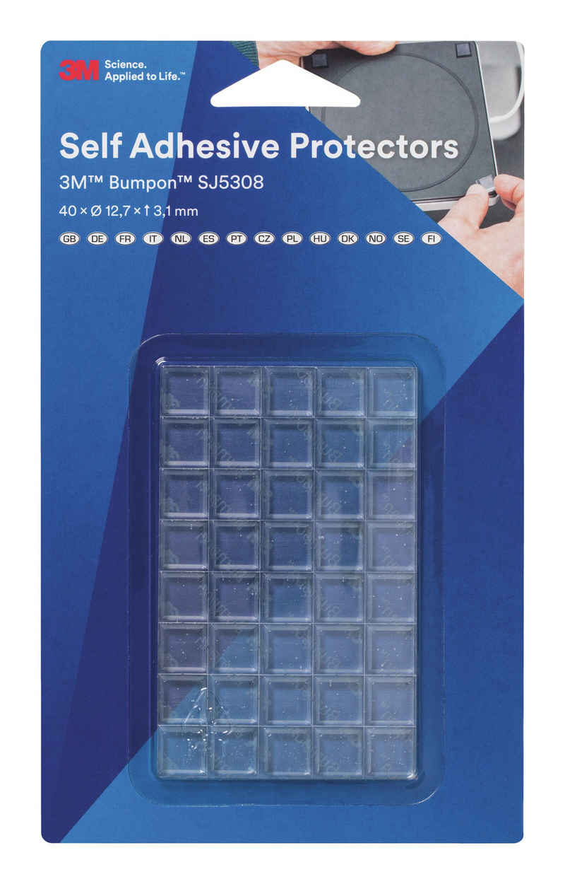 3M Klebeband (40-St., 40 Stück) Bumpon, Elastikpuffer Transparent 12,7 x 3,1 mm