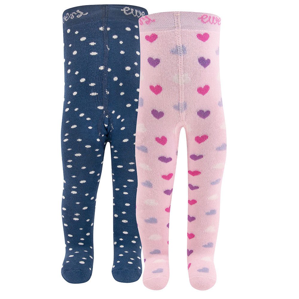 Ewers Thermostrumpfhose Thermo Strumpfhose 2er Pack Herzen/Punkte (2 St. 2er-Set) 85% Baumwolle, 13% Polyamid, 2% Elasthan