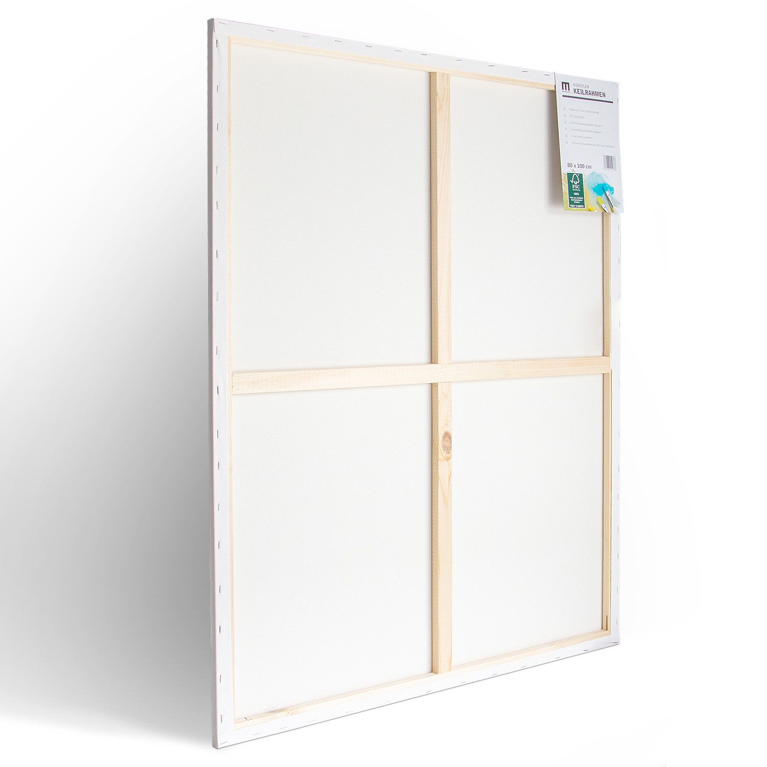 M MERCEO Leinwand, 2er-Set Leinwand 80x100cm (zum Bemalen, Baumwolle, Keilrahmen,280g/m)