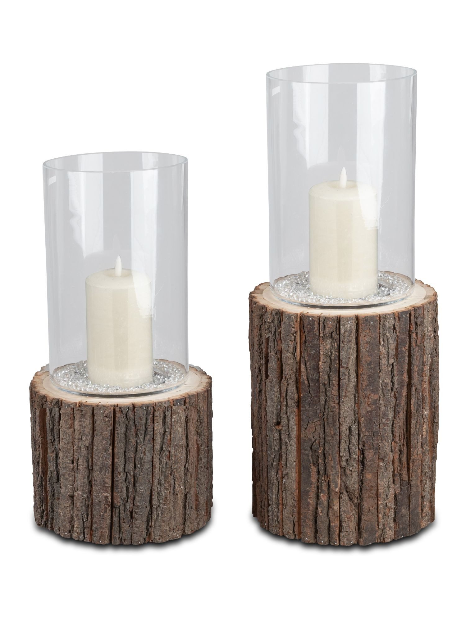 formano Windlicht Baumstamm, mit Glasaufsatz, natur, günstig online kaufen