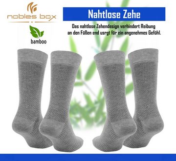 NoblesBox Socken Damen und Herrensocken (Box, 4-Paar) Arbeitssocken, Bambussocken