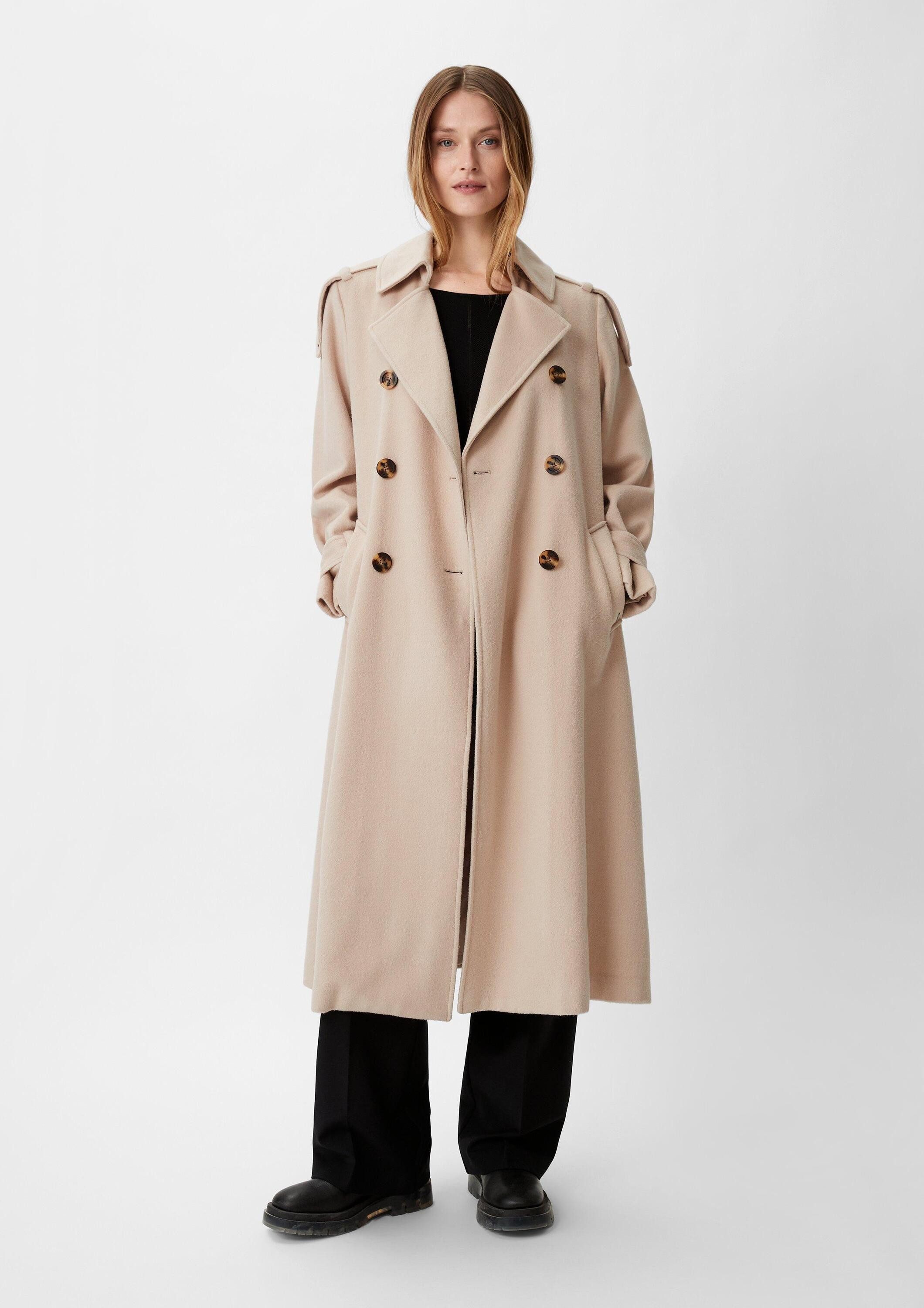 comma Trenchcoat Outdoor-Mantel Trenchcoat aus Wolle und Viskose