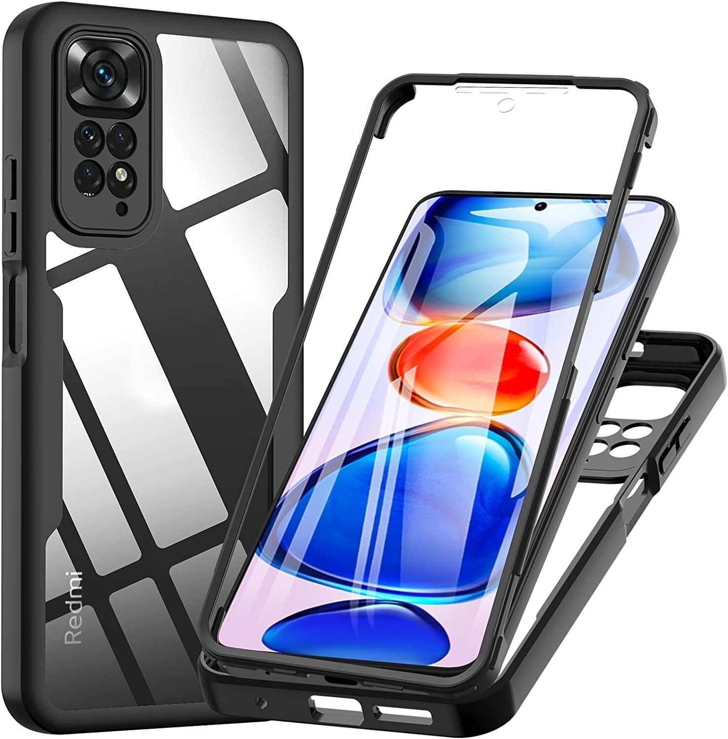 betterfon Handyhülle für Xiaomi Redmi Note 11 / 11S TPU Schutzcase, 2-teiliges 360 Grad Case mit Rundumschutz und passgenauer Passform