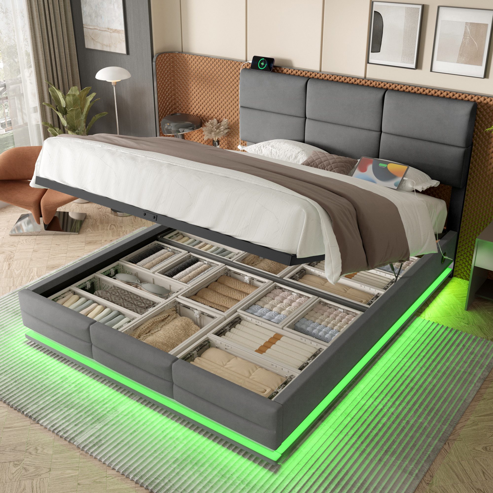 HAUSS SPOLE Polsterbett 180×200 mit bettkasten, günstig online kaufen
