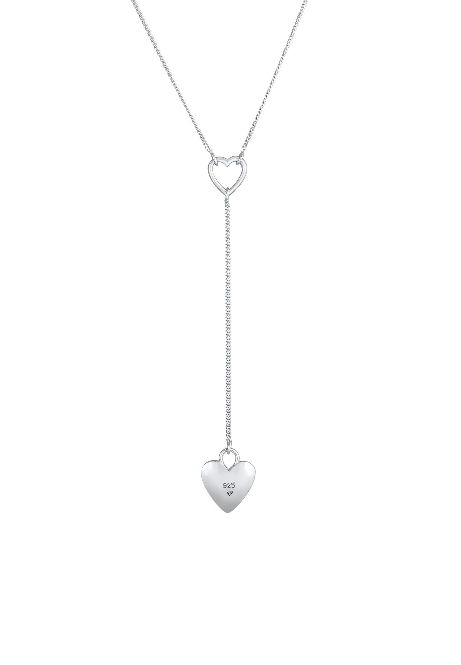 DIAMONDS mit Kette Diamant 925 Anhänger Y-Kette Herz Romantik Elli Silber, Diamant