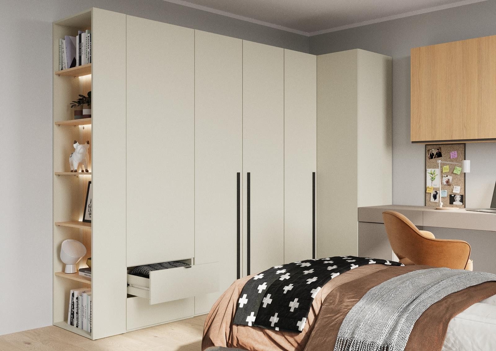 Compleo Bücherregal 55cm, Elegant Design, Standregal mit LED-Beleuchtung MIZU