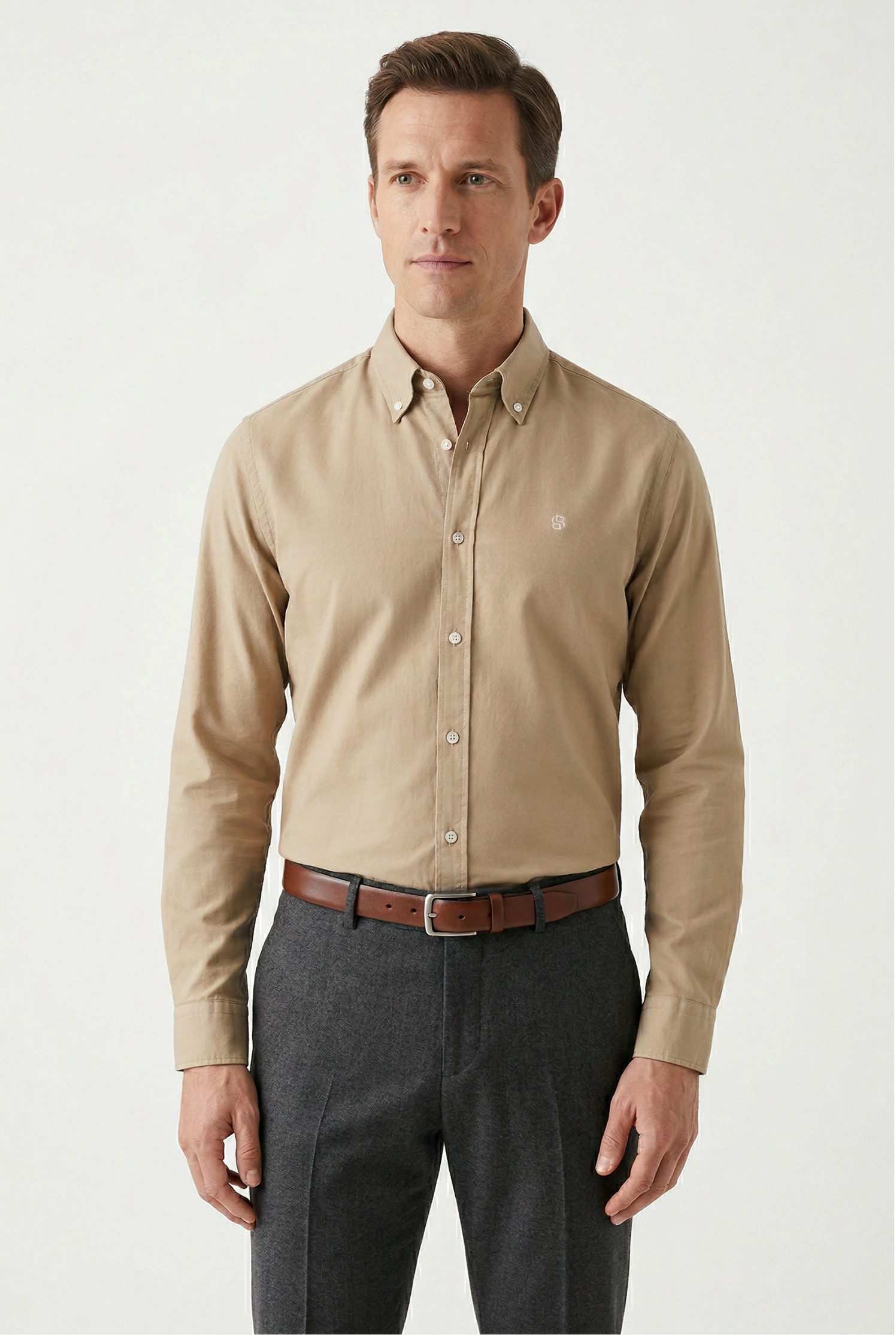 BOSS Businesshemd ROAN Langarm, Button-Down-Kragen, slim fit
