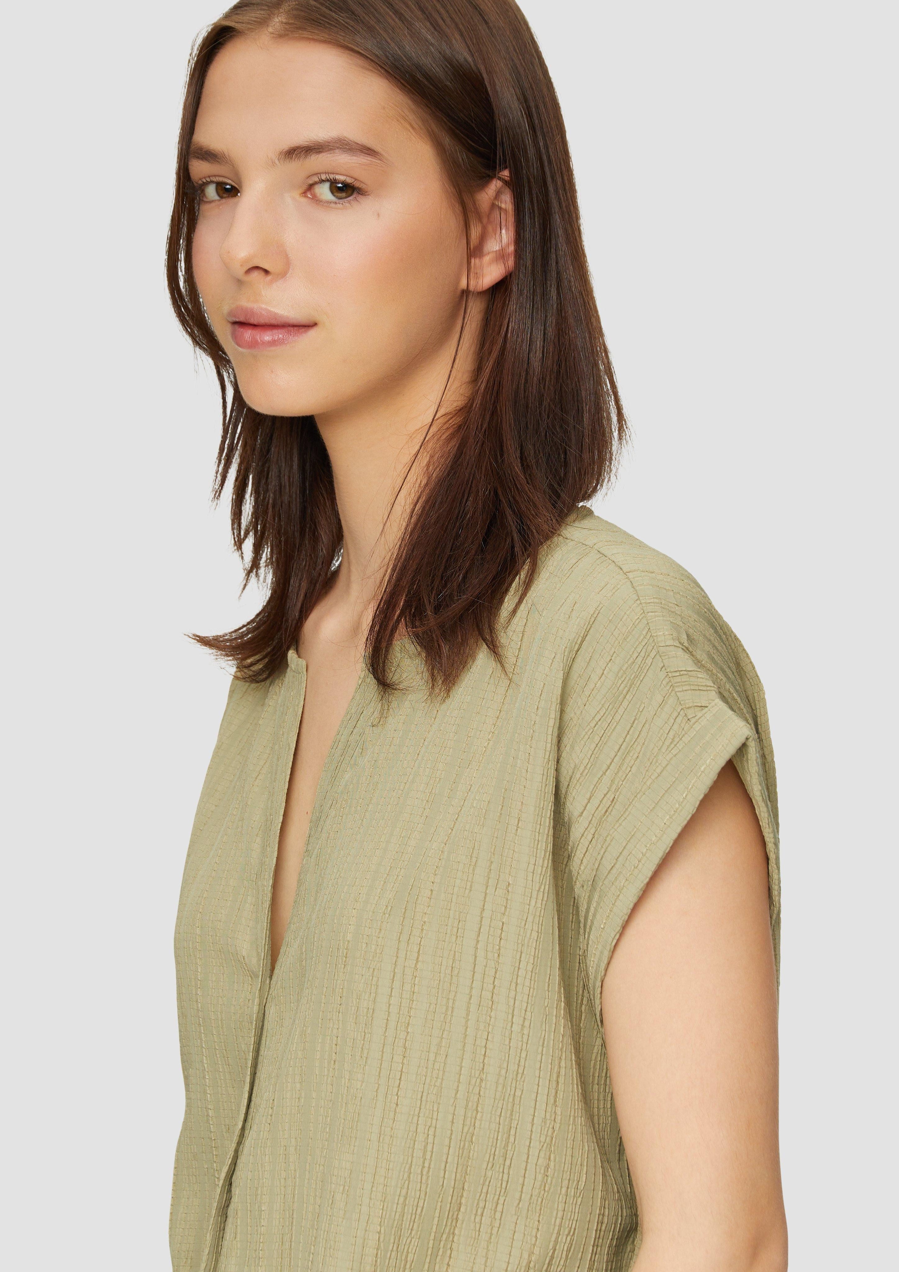 QS Kurzarmbluse Oversize-Bluse mit Strukturmuster günstig online kaufen