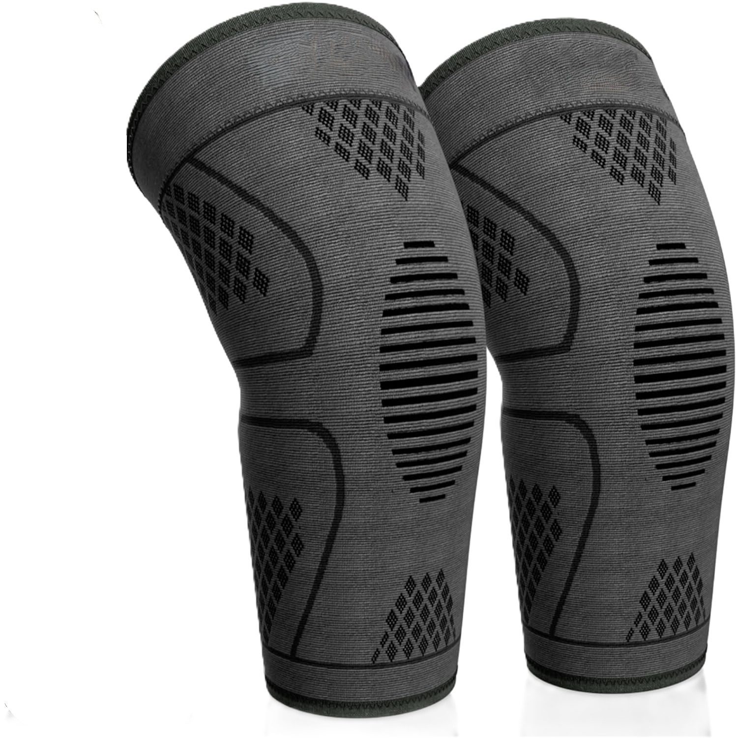 NEENCA Kniebandage Kniebandage 2er Set Kompression & Stabilisierung Damen & Herren (Kniebandage Set für Sport, Fitness & Alltag, Kniebandage für Sport, Fitness & Alltag mit Kompression), Kompression, stabilisierend, rutschfest, atmungsaktiv
