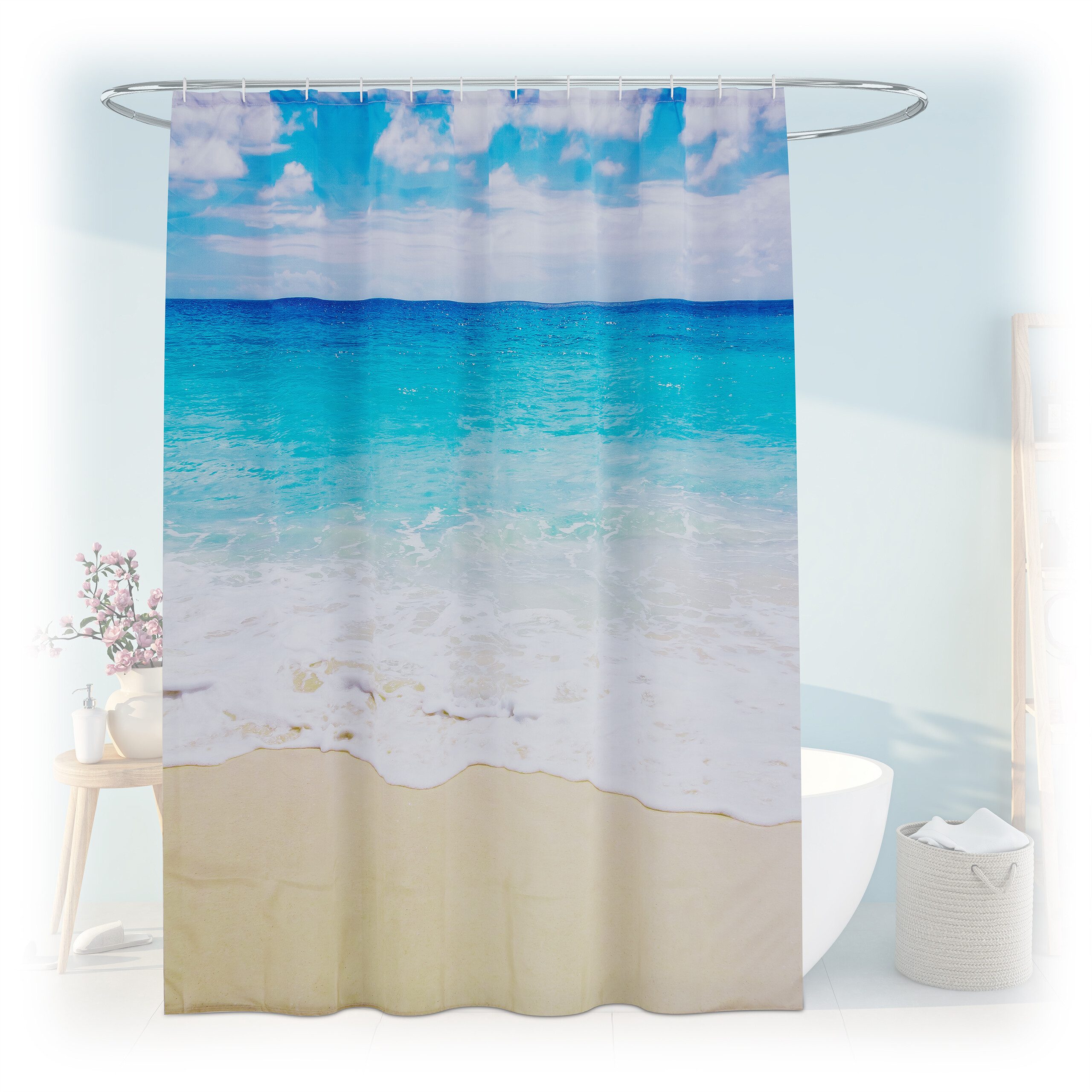 relaxdays Duschvorhang 180x200 cm mit Motiv günstig online kaufen