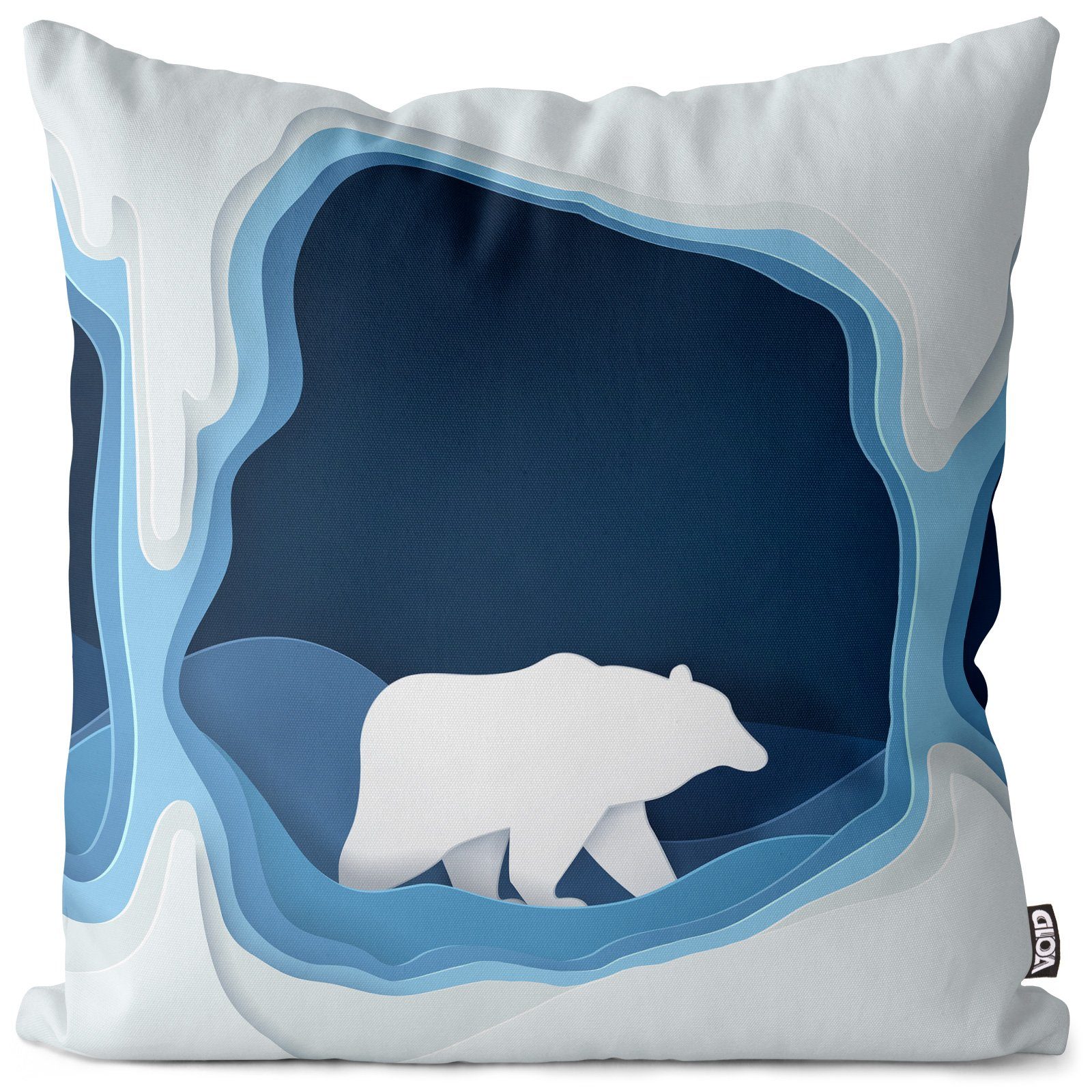 Kissenbezug, VOID (1 Stück), Eisbär Grafik Arktis Winter Schnee Bär  Weihnachten Polarbär Nordpol S