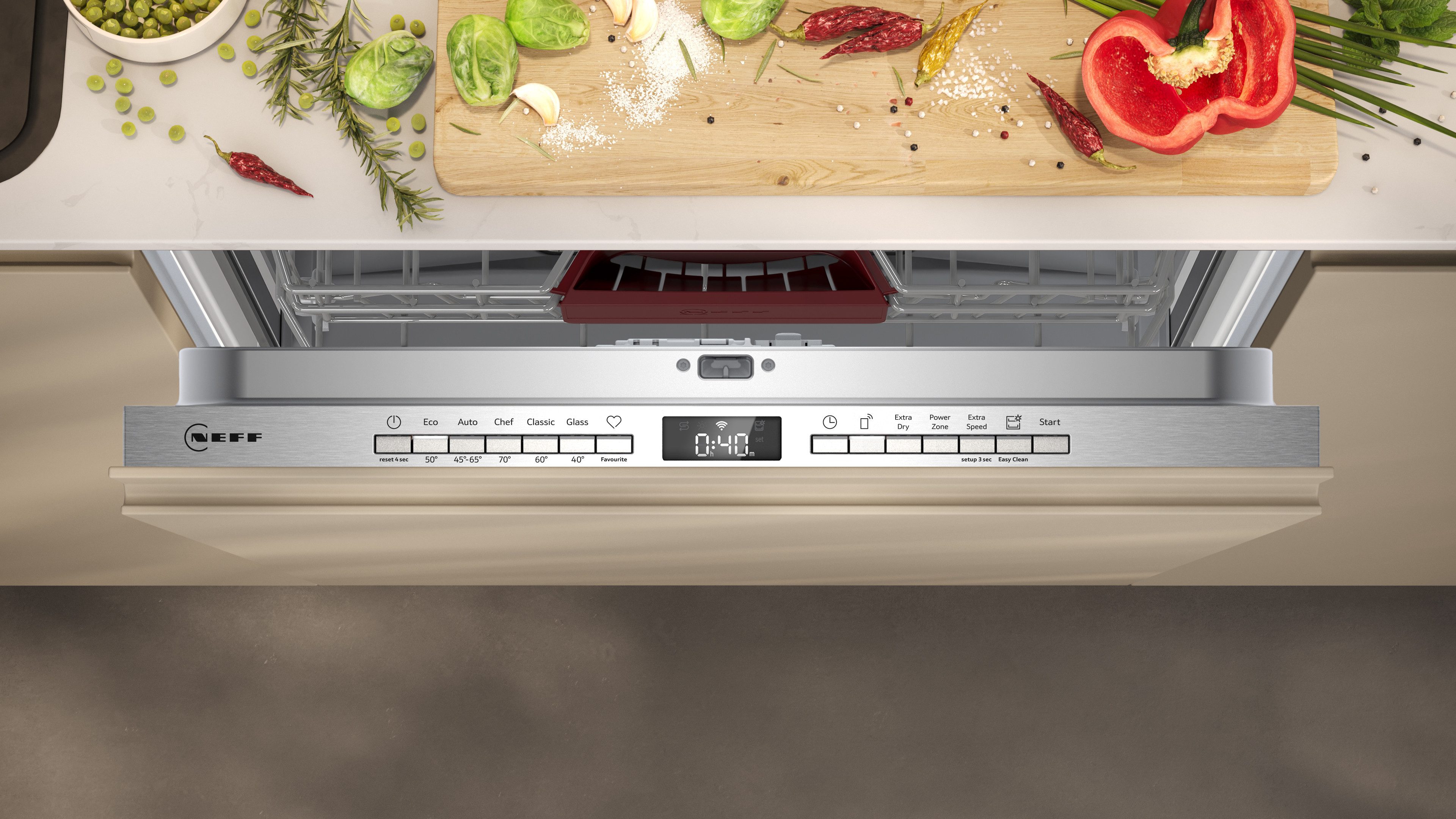 NEFF vollintegrierbarer Geschirrspüler S155evX04e, 14 Maßgedecke, Automatische Türöffnung für Effizienz, Info Light – Bild 5 von 5