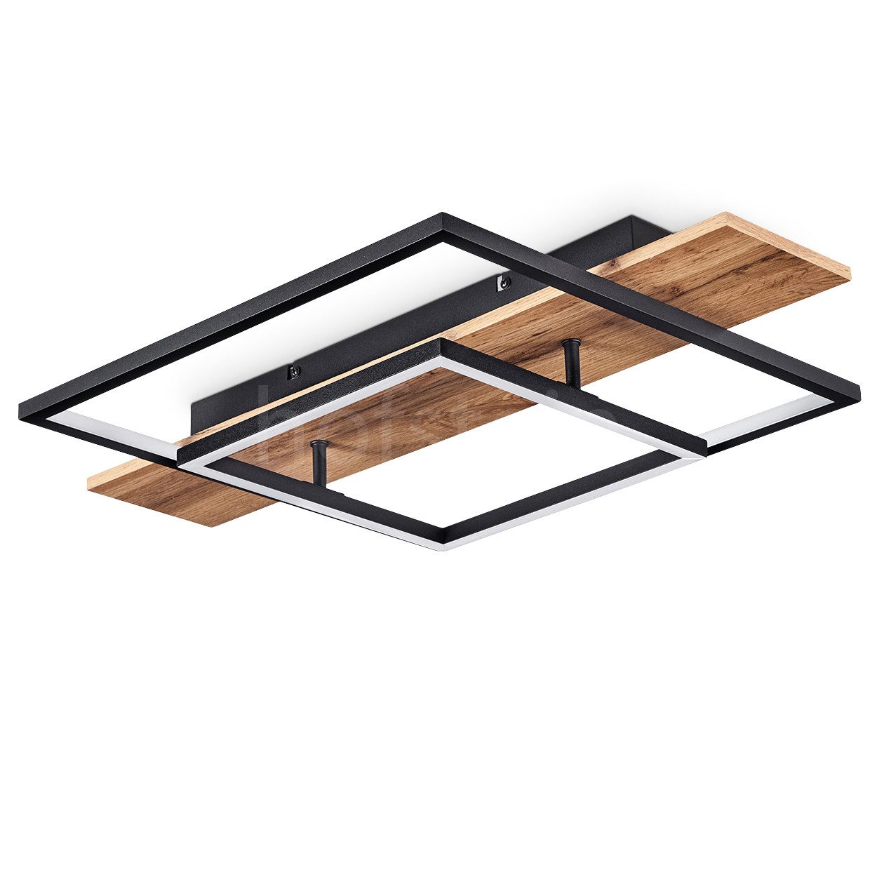 hofstein Deckenleuchte »Palermo« dimmbare Deckenlampe aus Metall/Holz, 3000 günstig online kaufen