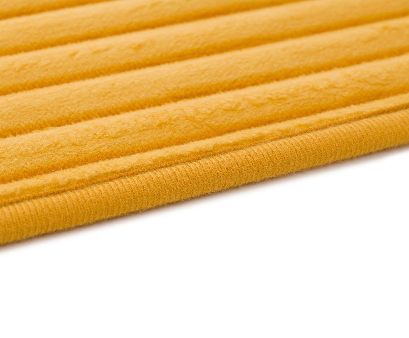 Gözze Badematte Berlin, Höhe 7 mm, rutschhemmend beschichtet, fußbodenheizungsgeeignet, Polyester, rechteckig, Badteppich, Uni Farben, Cord Optik, waschbar