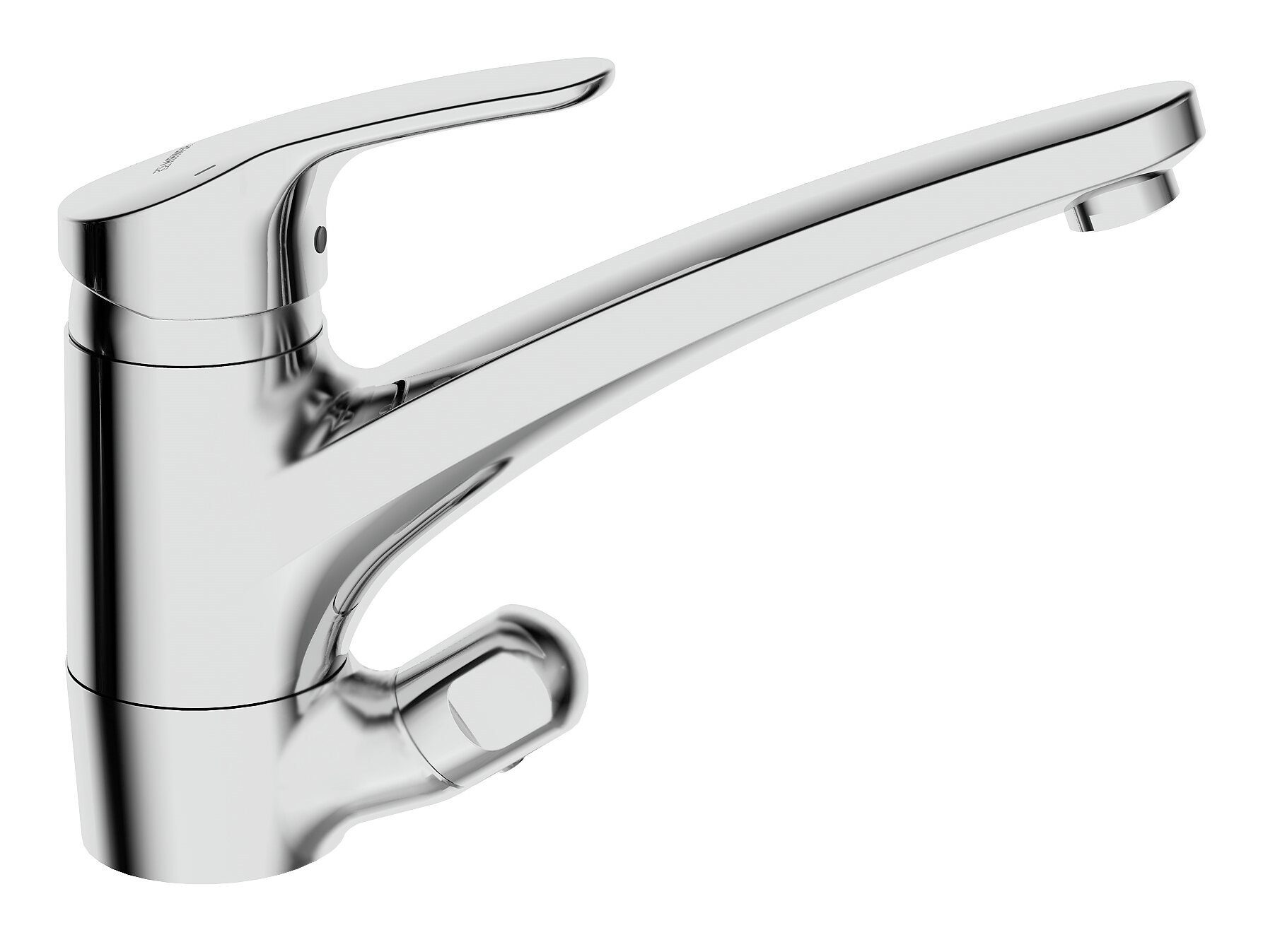 HANSA Küchenarmatur Hansamix Einhand-Einlochbatterie mit Geräte-Absperrventil Ausladung 203 mm