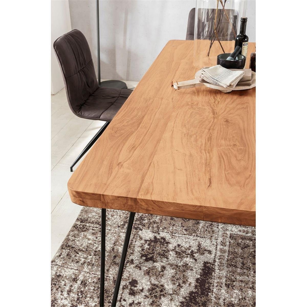 Lomadox Esstisch, Esszimmer-Tisch 180/76/80cm Holztisch mit Metallbeinen Landhaus-Stil