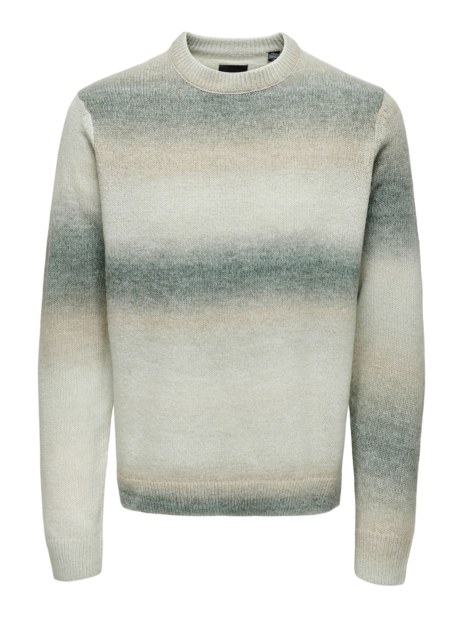 ONLY & SONS Strickpullover Strickpullover Rundhals Flachstrick Regular Fit ONSTIMBER REG 5 SPRAY CREW KNIT