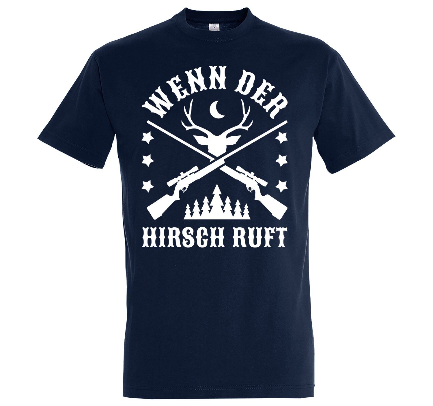 Youth Designz T-Shirt "Wenn Der Hirsch Ruft" Herren Shirt mit trendigem Frontprint Navyblau | T-Shirts