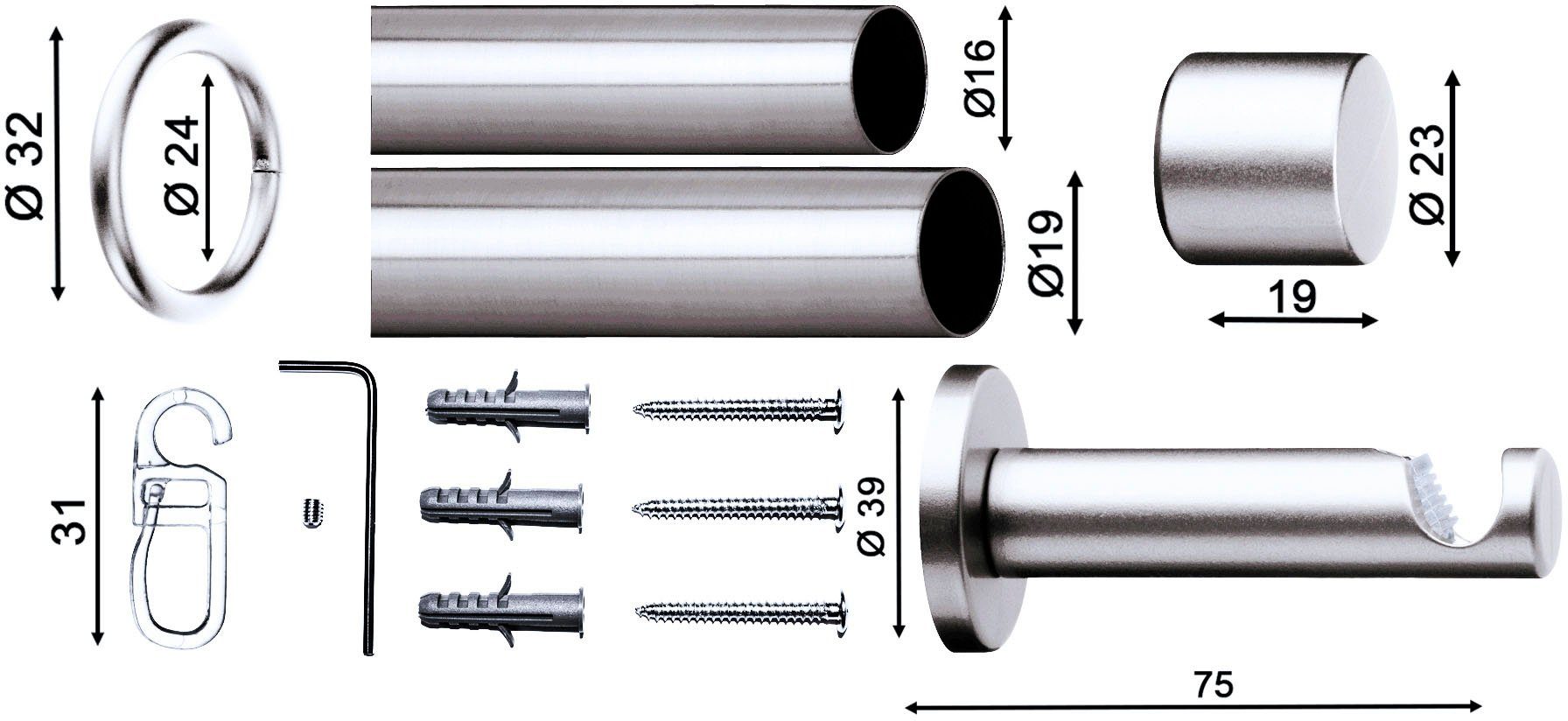 indeko Gardinenstange Andrax, Ø 20 mm, günstig online kaufen