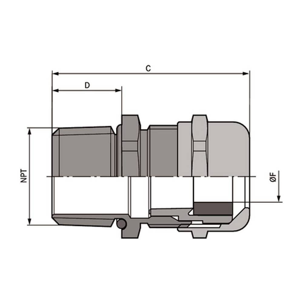 LAPP Kabelsockel Kabelverschraubungen Serie SKINTOP® COLD NPT 53113704, mit Zugentlastung, kältebeständig, UV-beständig