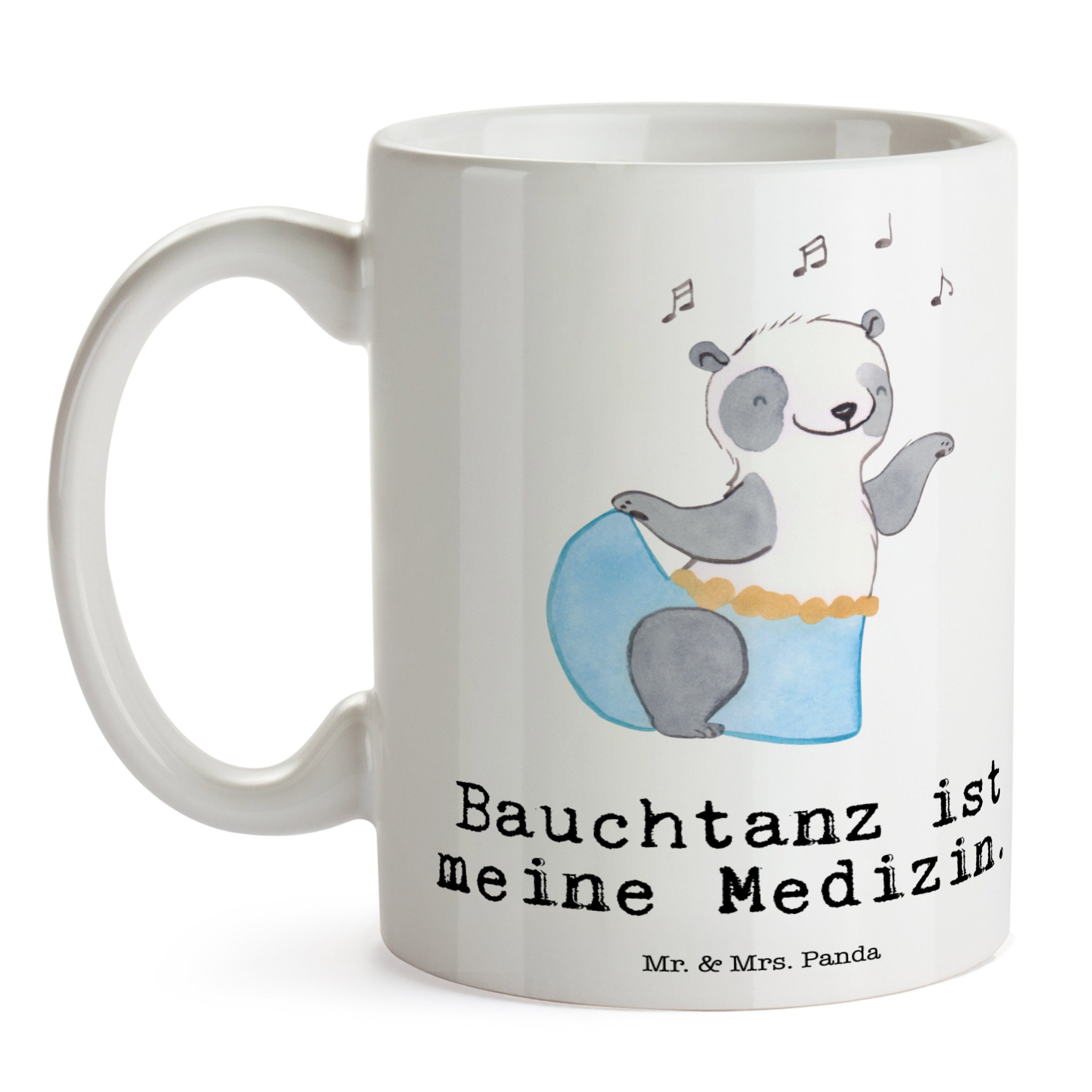 Geschenk, Dankeschön, Panda Danke, Mrs. orienta, Mr. - & Medizin Keramik Weiß Tasse Bauchtanz - Panda