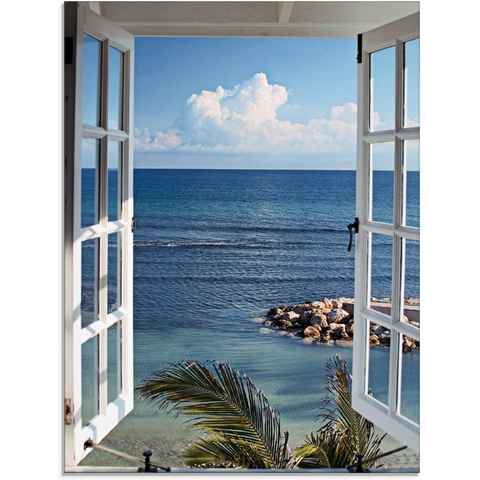 Artland Glasbild Fenster zum Paradies, Fensterblick (1 St), in verschiedenen Größen