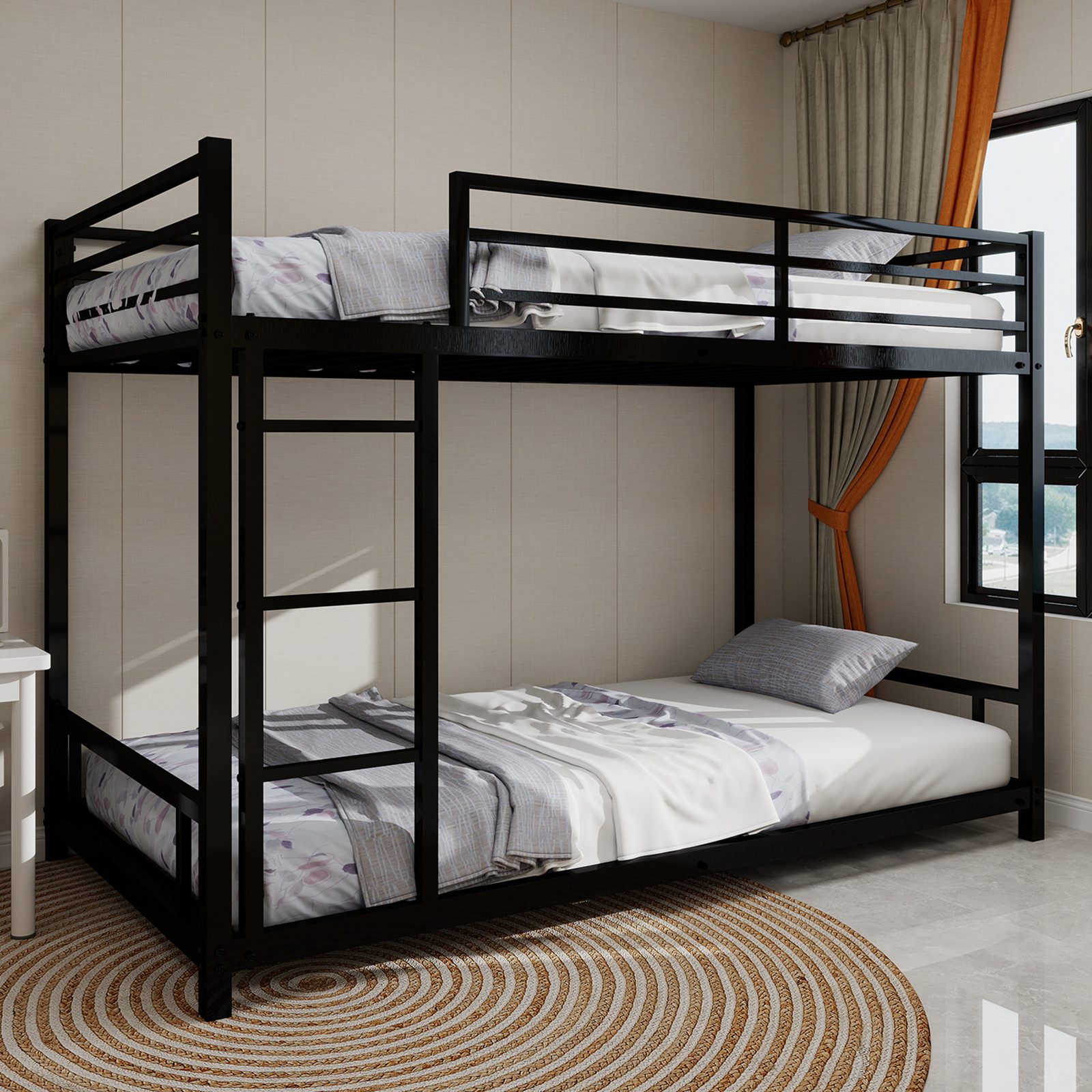 Odikalo Etagenbett Kinderbett Metallbett Hochbett Bettgestell Leiter 90x190 günstig online kaufen