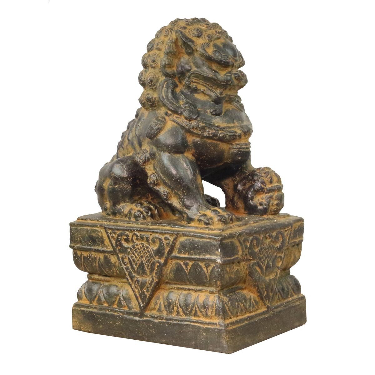 Oriental Galerie Dekofigur Antik GRC Tempelwächter Einzeln Links oder Rechts Löwen 45 cm (1 St)