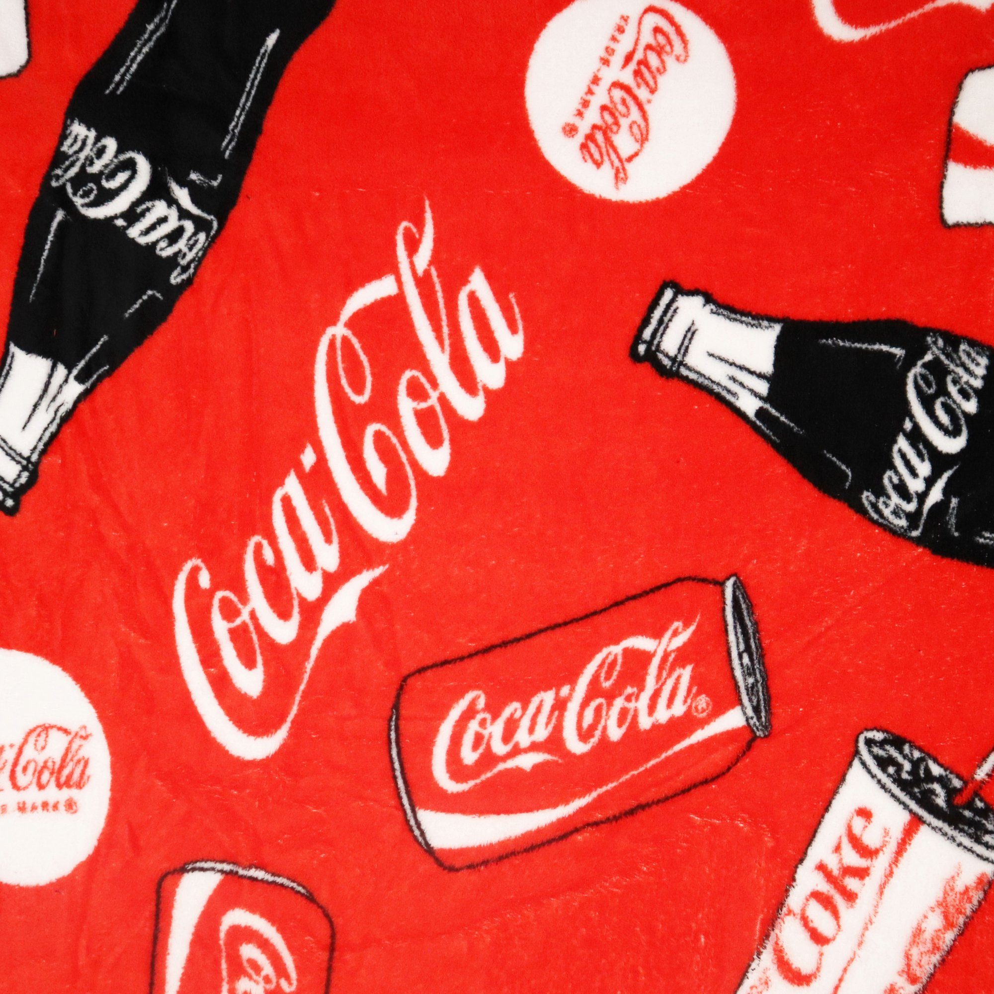 Wohndecke Coca Cola warme Fleecedecke leichte Kuscheldecke 120x150 cm, COCA günstig online kaufen
