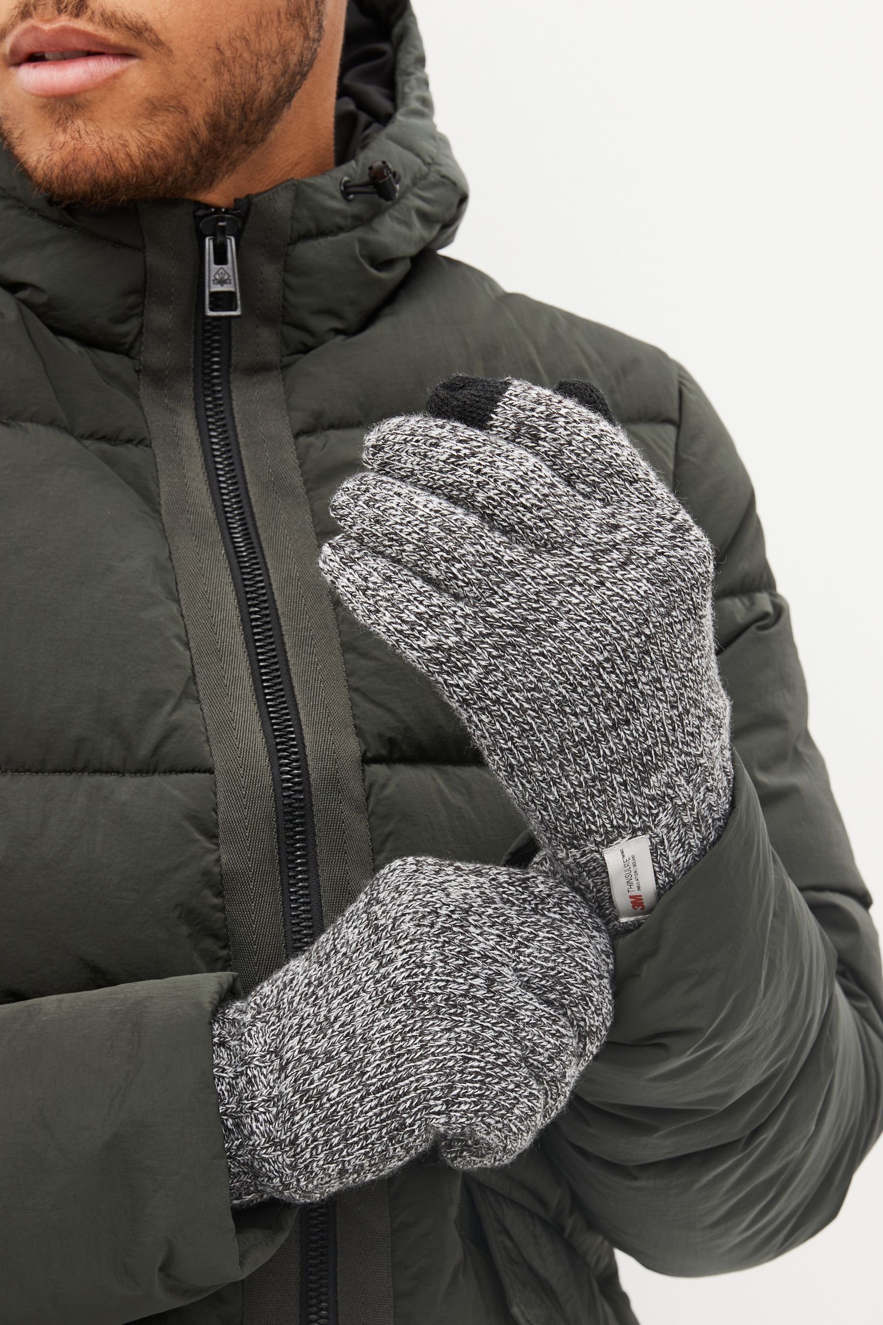 Strickhandschuhe Thinsulate®-Handschuhe Next Grey