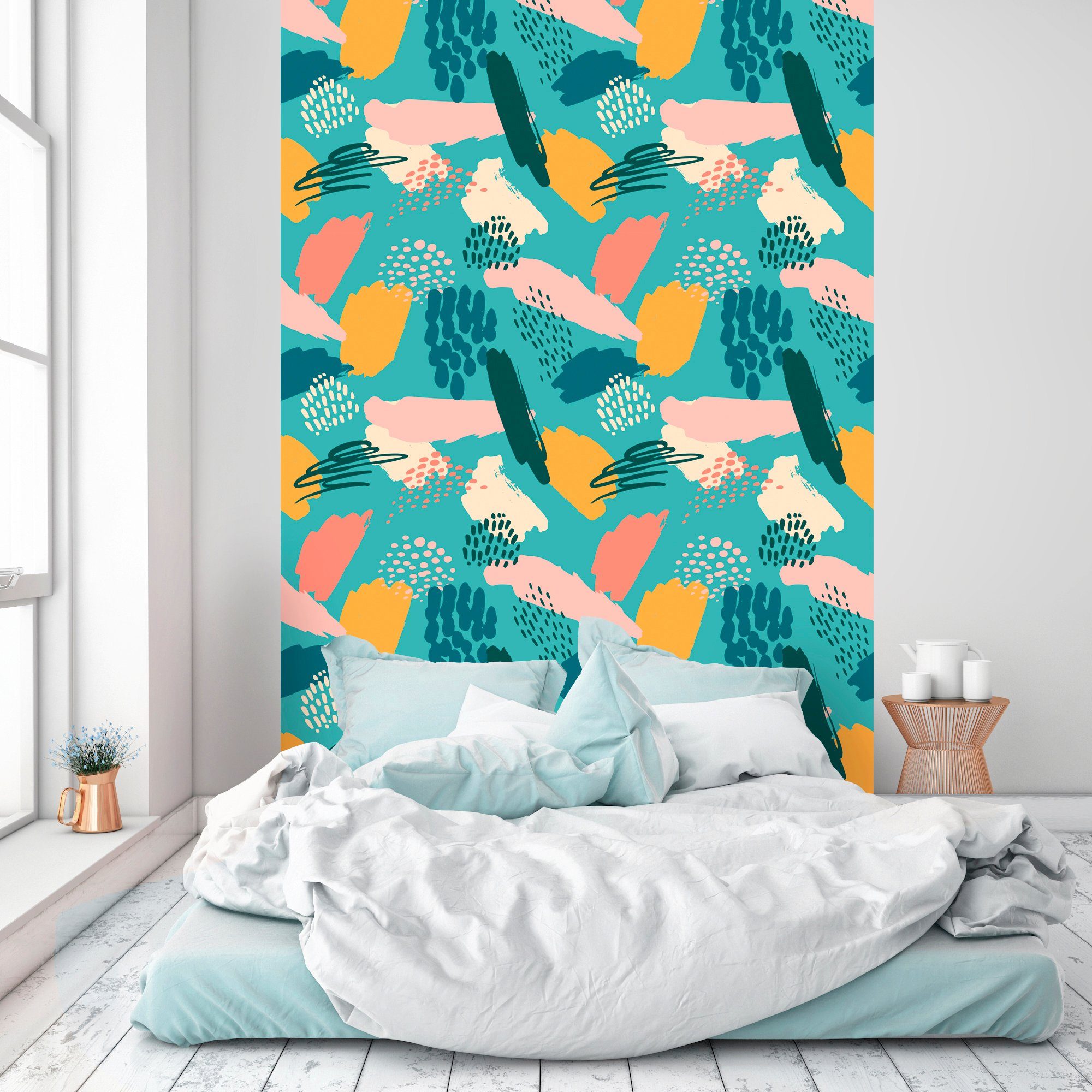 queence Vinyltapete Hunter, glatt, Antikoptik, Barock, Kunst, bedruckt, 90x250cm, selbstklebend, kinderleichte Anbringung, Sticker
