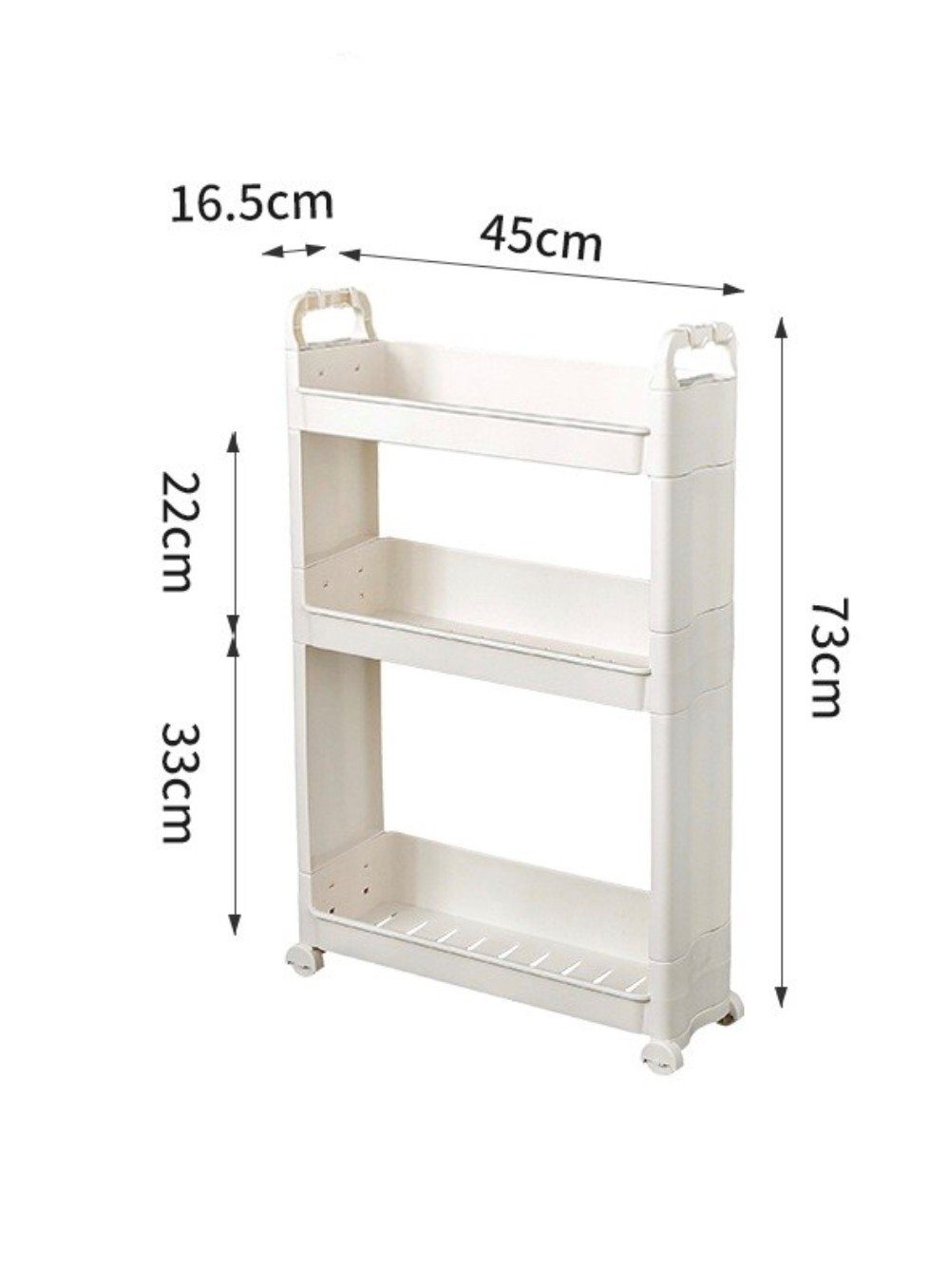 Creliv Regal Regalwagen Nischenregal Küchenregal Baderegal, 4 Haken, 3 Etag günstig online kaufen