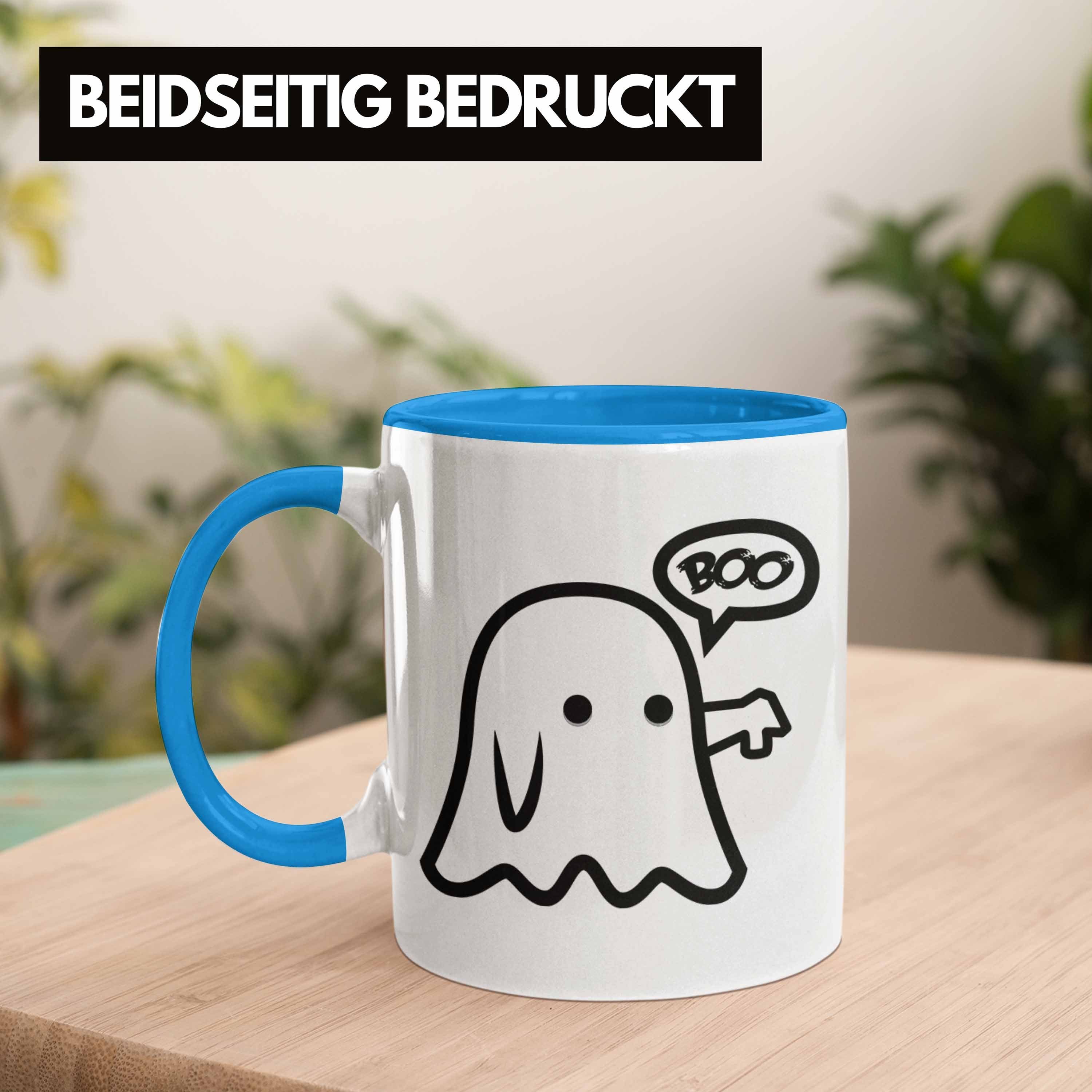 Halloween Tasse Blau Skelet Becher Kürbis Dabbing Tasse Trendation Dekoration