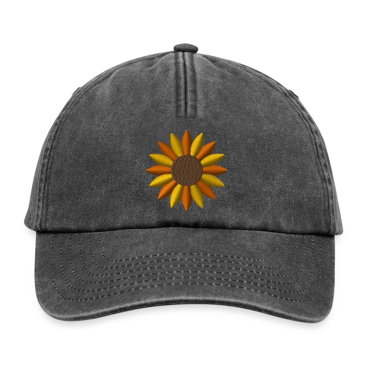Baseball Cap Stickerei Sonnenblume Vintage Cap