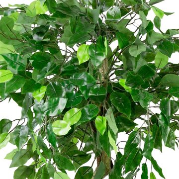 Kunstbaum Kunstpflanze Kunstbaum Künstliche Pflanze Ficus Benjamin 120 cm, Decovego