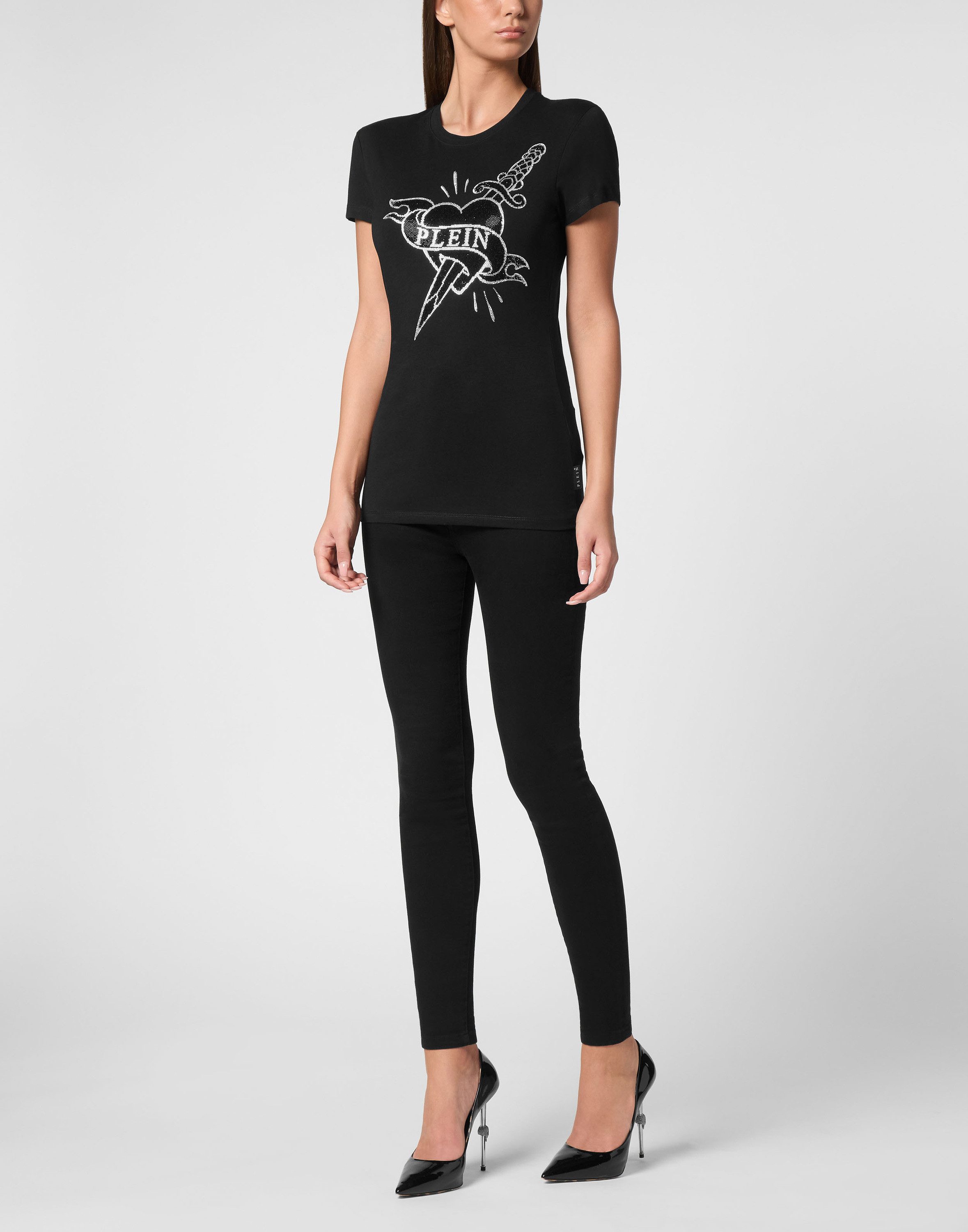 PHILIPP PLEIN T-Shirt Love Mit Schmucksteinen