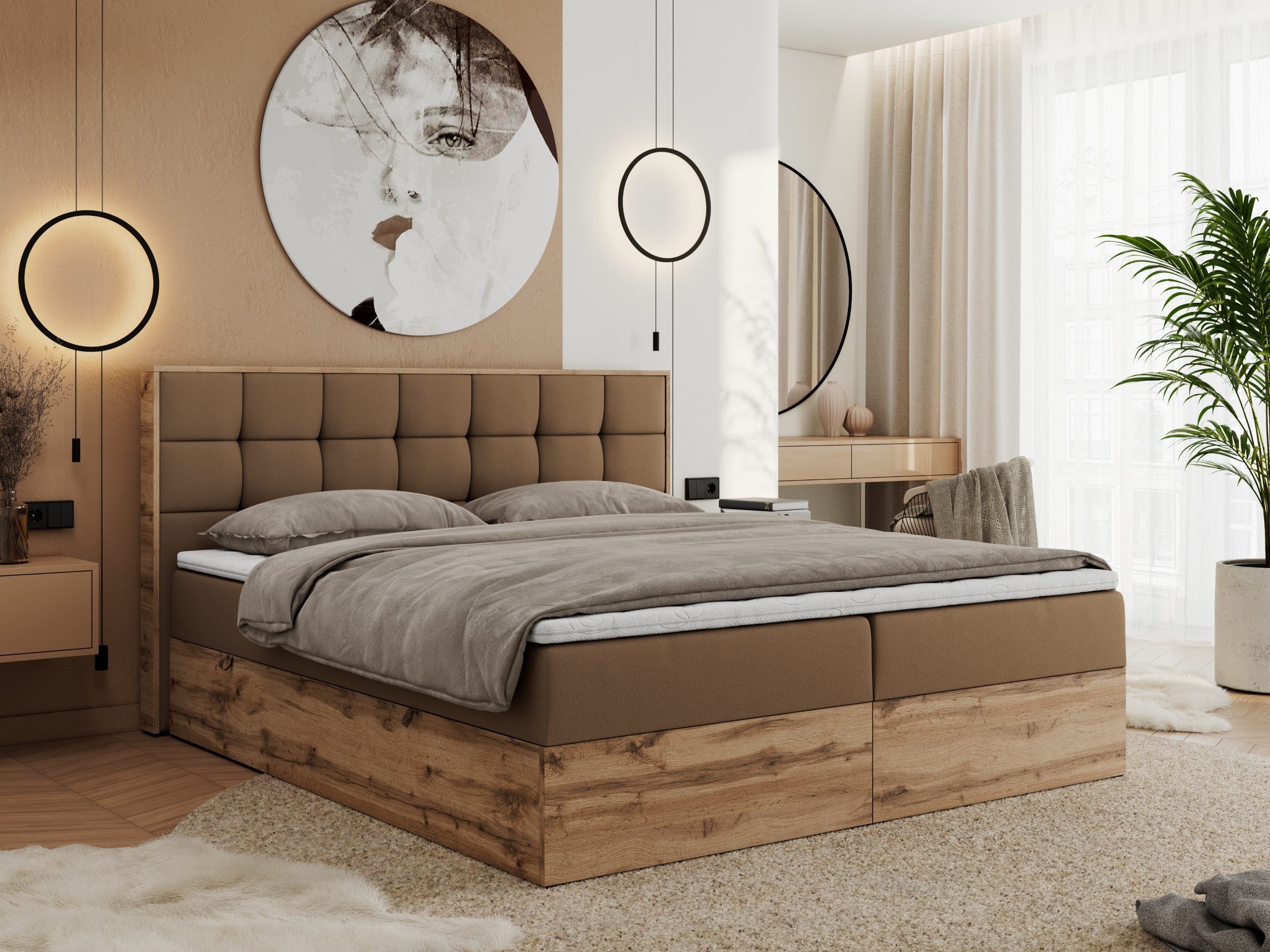 MKS MÖBEL Boxspringbett ALBERO 1 (Set, günstig online kaufen