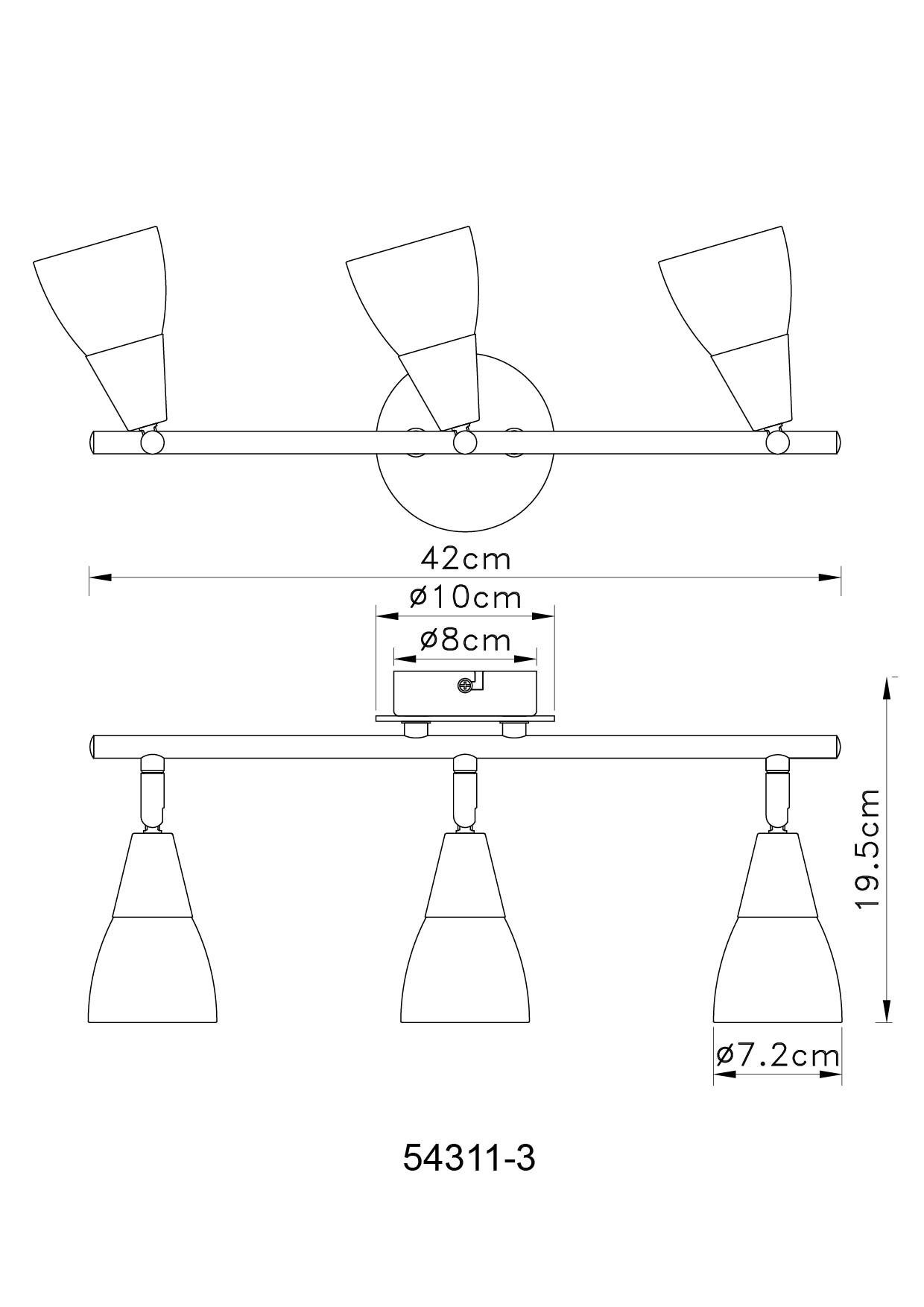LEUCHTEN 42x10x19.50 LBH GLOBO Lighting (LBH cm) Wand-/Deckenspot, Wand-/Deckenspot Deckenspot GLOBO MUBBY