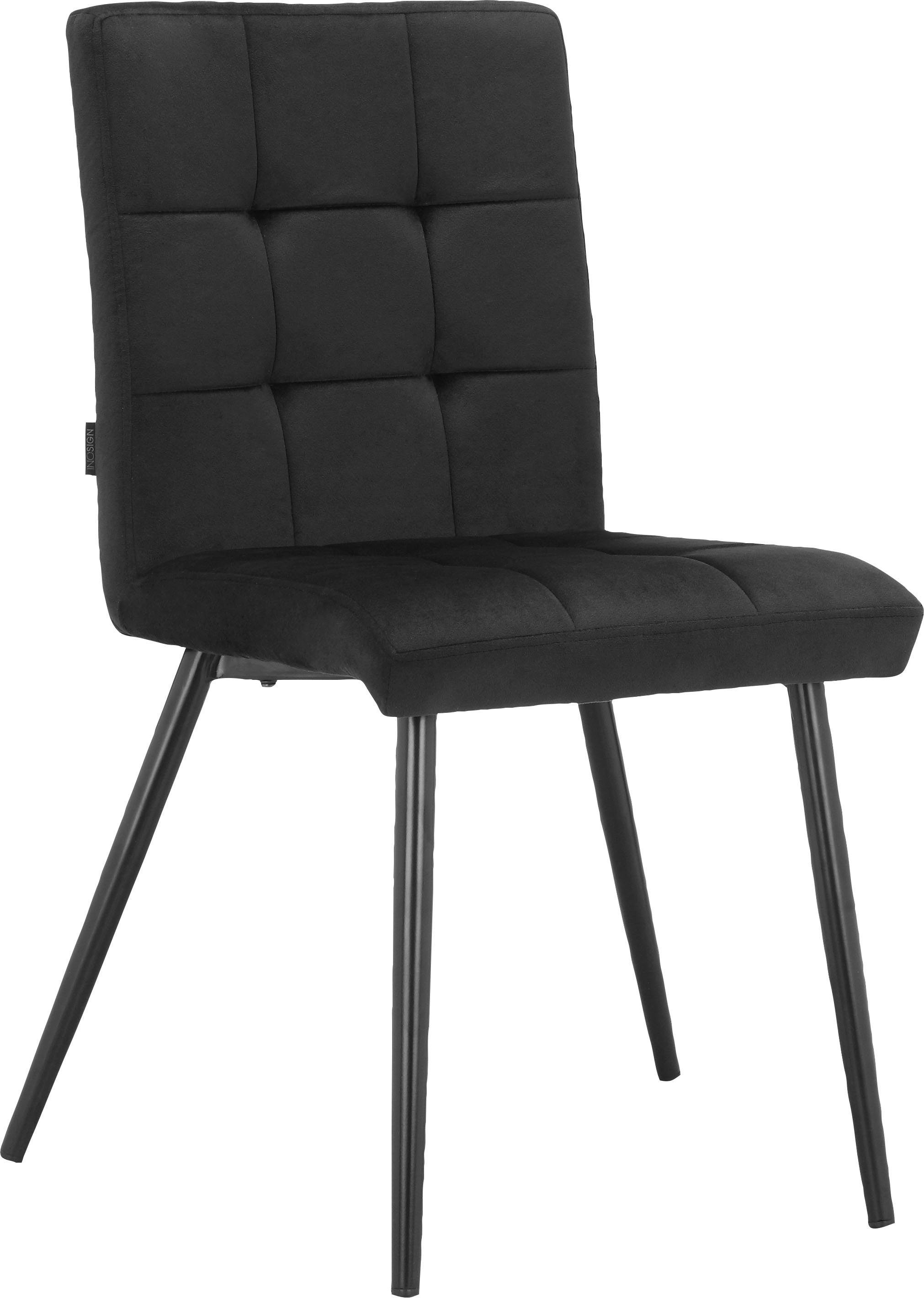 Sitz mit 2er Set (2 Rücken Sitzhöhe cm und erhältlich, St), Esszimmerstuhl im Kerim INOSIGN 48 gepolstert, schwarz