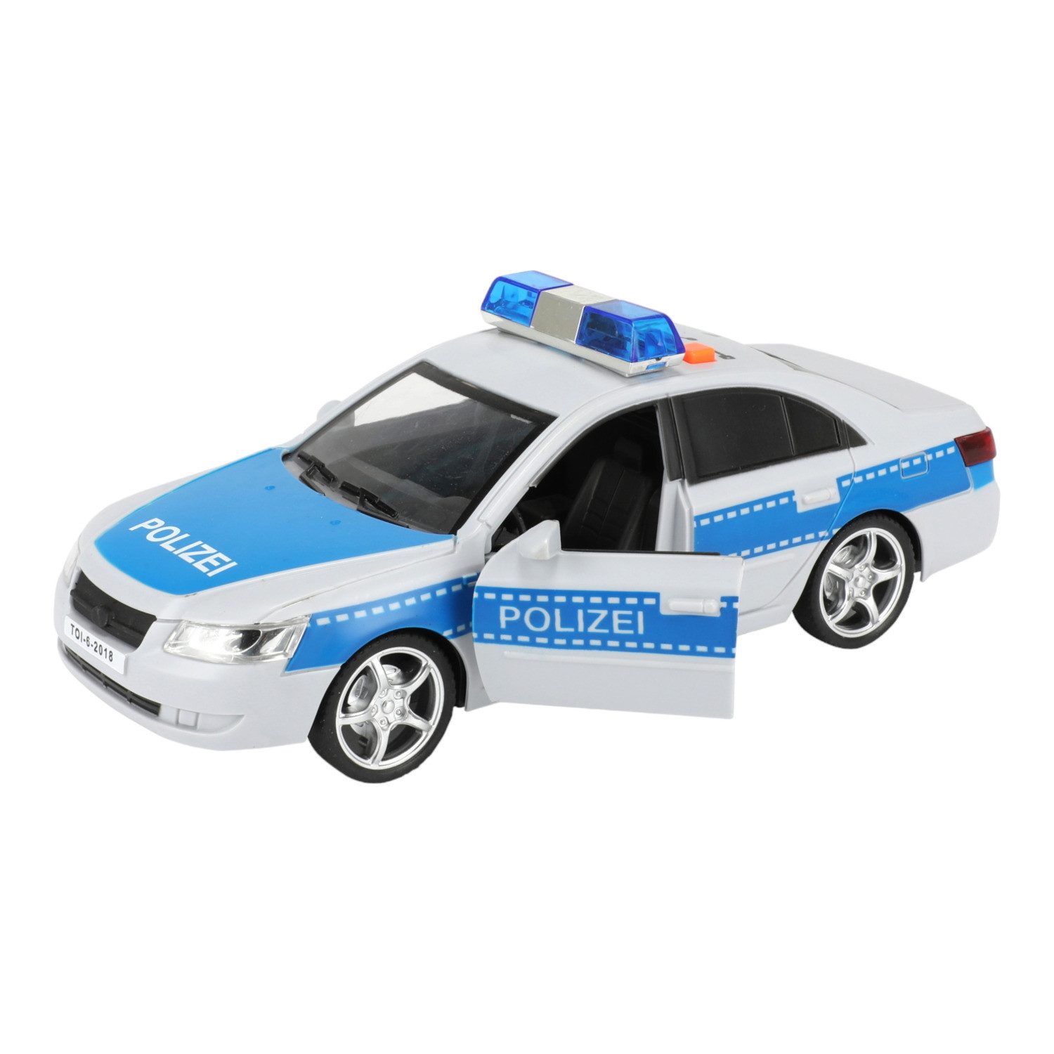 Toi-Toys Spiel, Spielzeug Polizeiauto Polizei Modellfahrzeug mit Friktionsmotor Licht