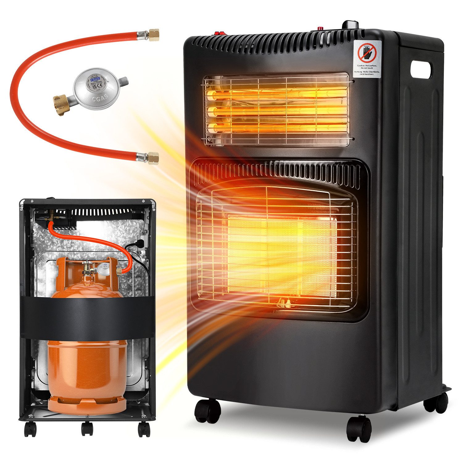 Clanmacy Heizgerät Keramik Gasheizgerät, Gas+Strom, Schwarz, 42x36x72 cm, P günstig online kaufen