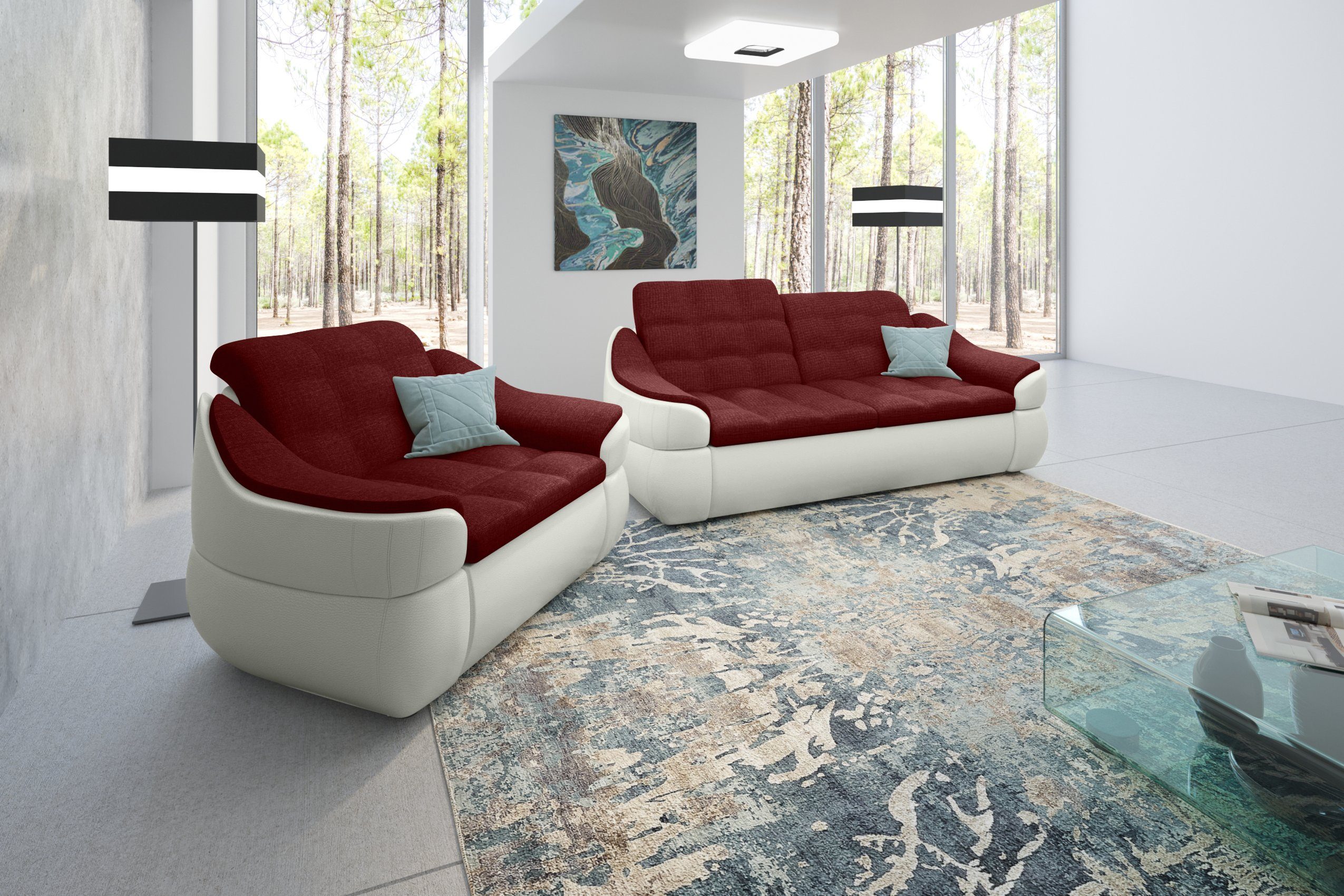 Stylefy Polstergarnitur Alisa, 2-Sitzer Sofa made in Modern (Set Europa (2-tlg), Design, Sessel, und bestehend aus